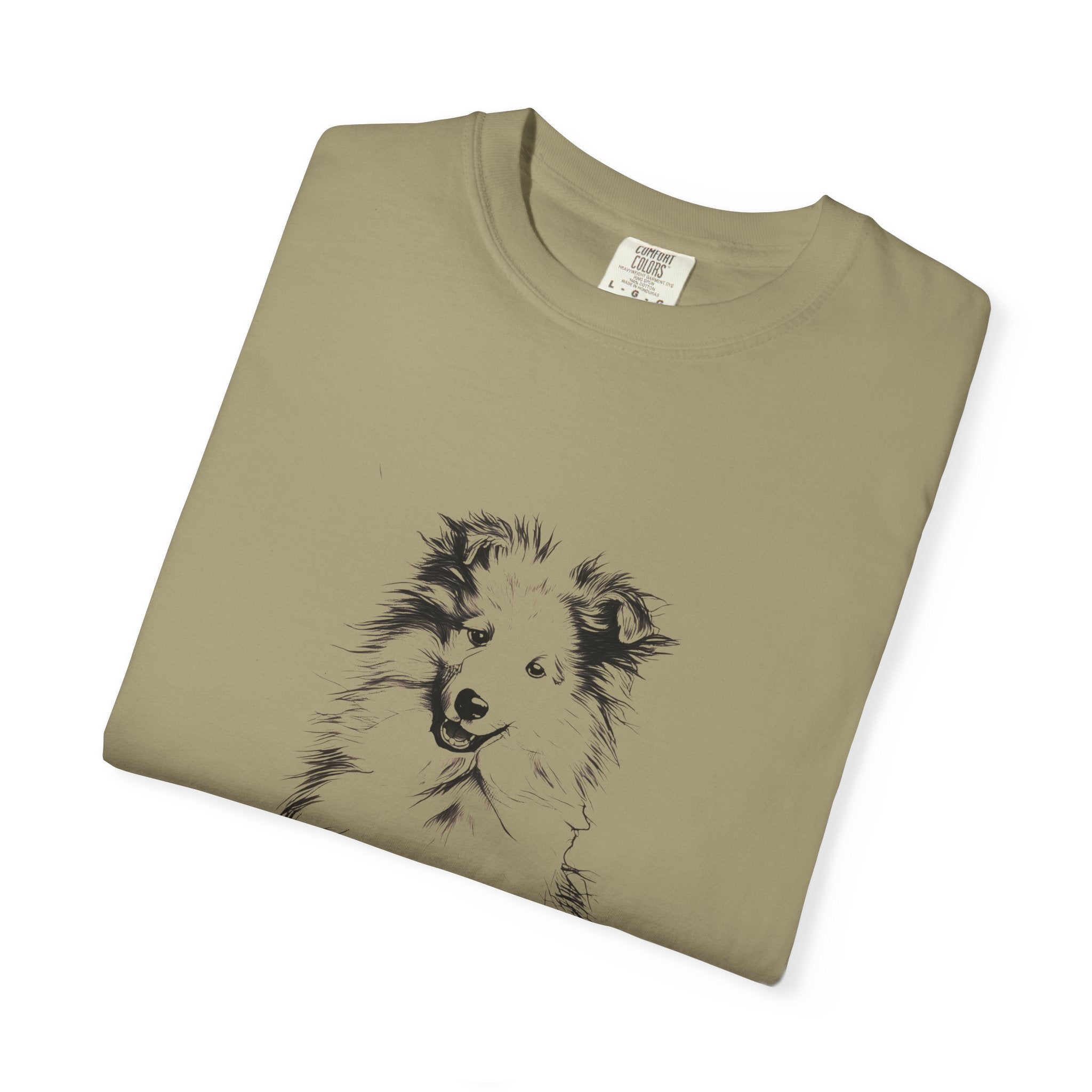 Personalized Rough Collie T-Shirt | Custom Dog Name Tee | Comfort Colors 1717 Tee | Minimal Sketch Vintage Style | Dog lover gift