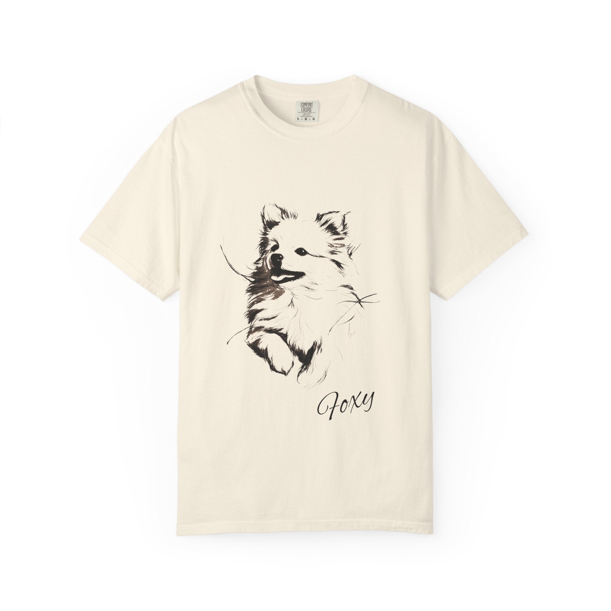 Personalized Pomeranian T-Shirt | Custom Dog Name Tee | Comfort Colors 1717 Tee | Minimal Sketch Vintage Style | Dog lover gift