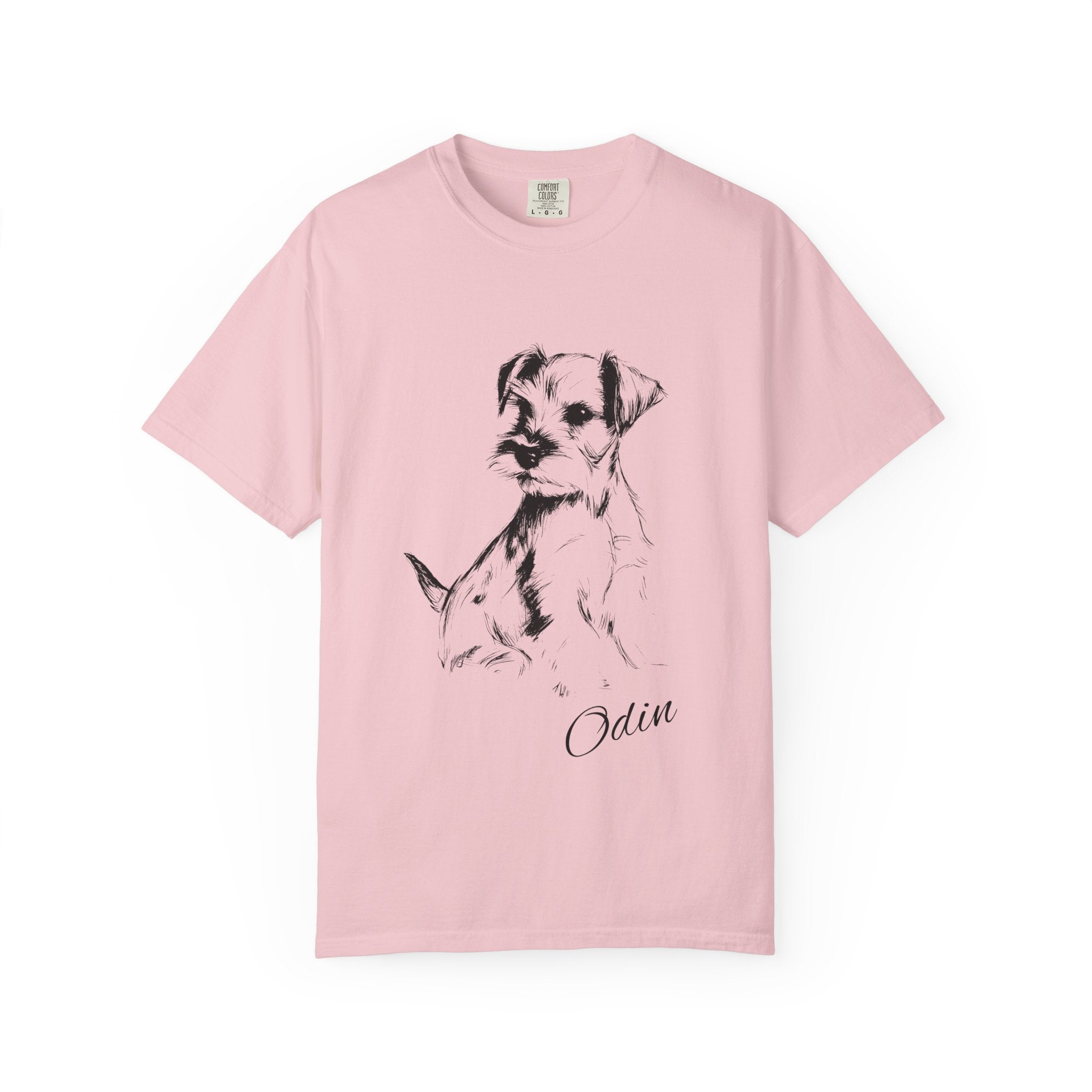 Personalized Schnauzer T-Shirt | Custom Dog Name Tee | Comfort Colors 1717 Tee | Minimal Sketch Vintage Style | Dog lover gift