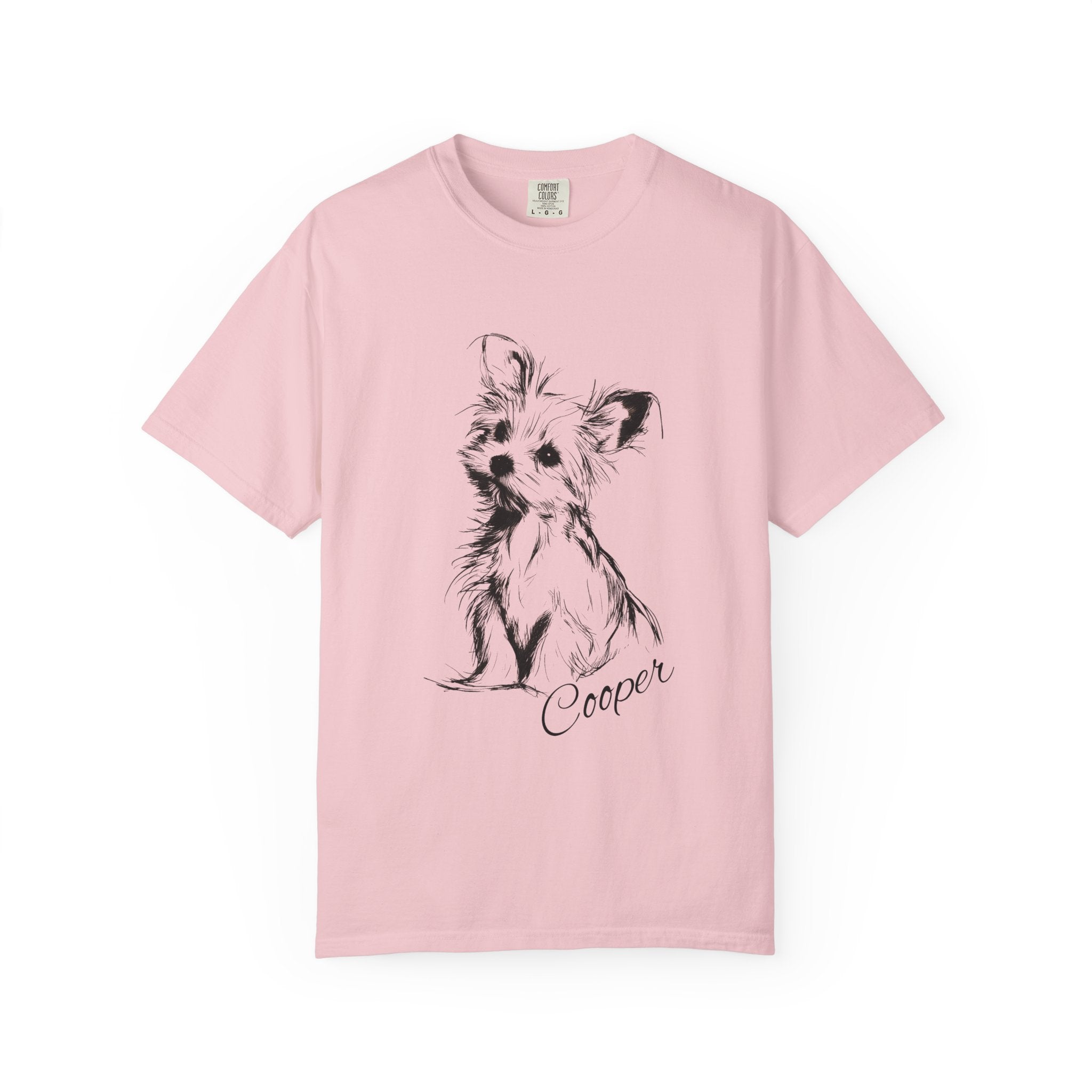 Personalized Yorkshire Terrier T-Shirt | Custom Dog Name Tee | Comfort Colors 1717 Tee | Minimal Sketch Vintage Style | Dog lover gift