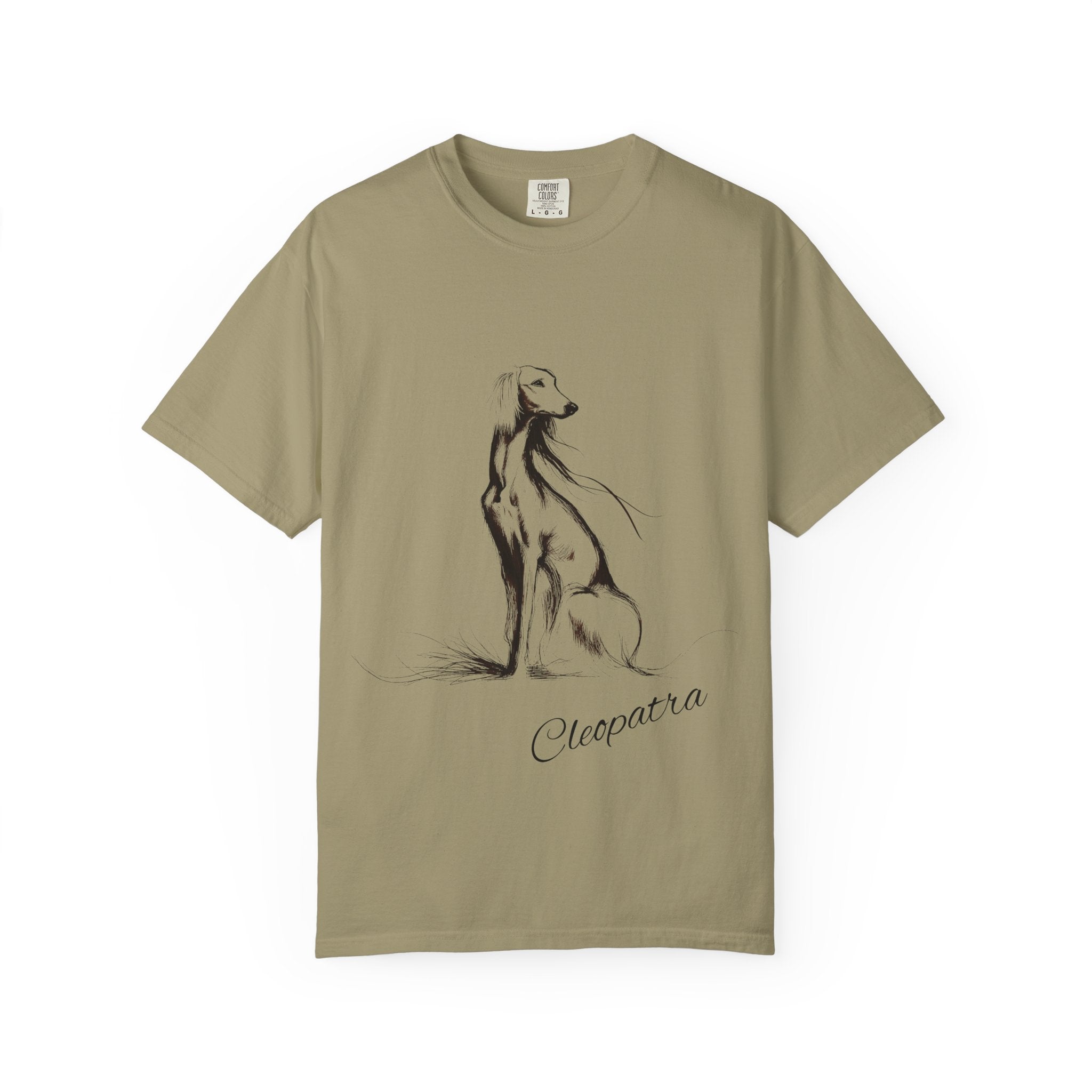 Personalized Saluki T-Shirt | Custom Dog Name Tee | Comfort Colors 1717 Tee | Minimal Sketch Vintage Style | Dog lover gift