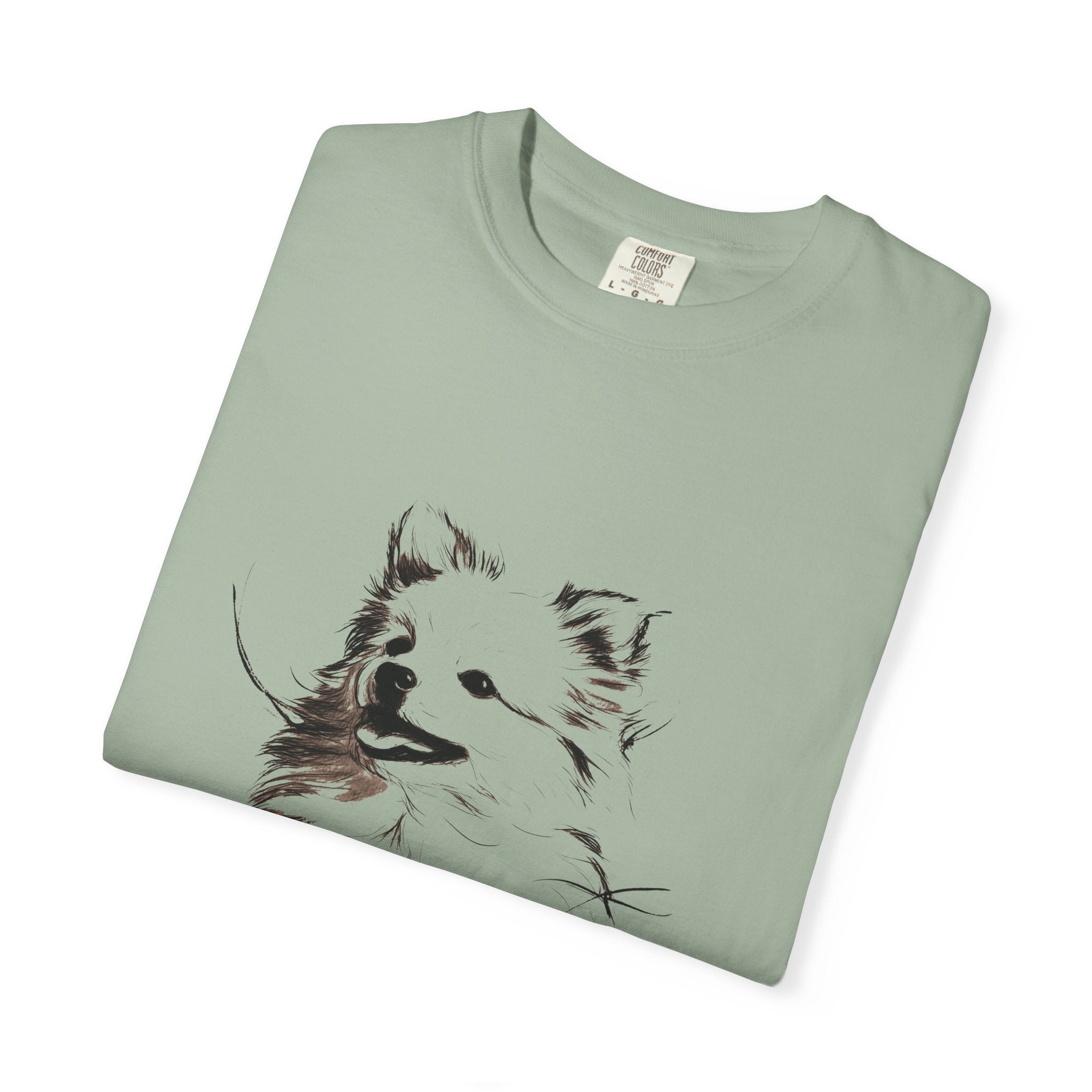 Personalized Pomeranian T-Shirt | Custom Dog Name Tee | Comfort Colors 1717 Tee | Minimal Sketch Vintage Style | Dog lover gift