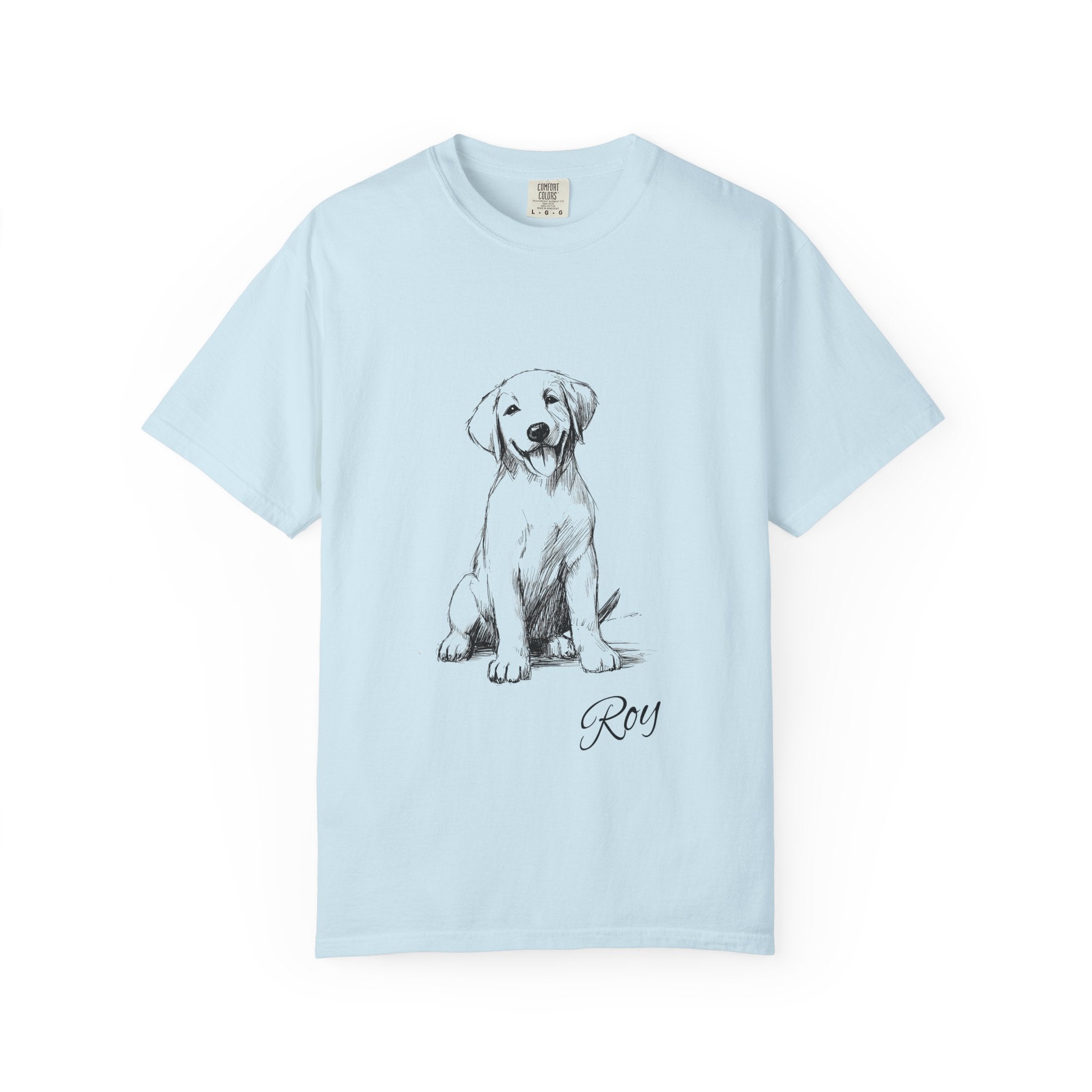 Personalized Labrador Retriever T-Shirt | Custom Dog Name Tee | Comfort Colors 1717 Tee | Minimal Sketch Vintage Style | Dog lover gift