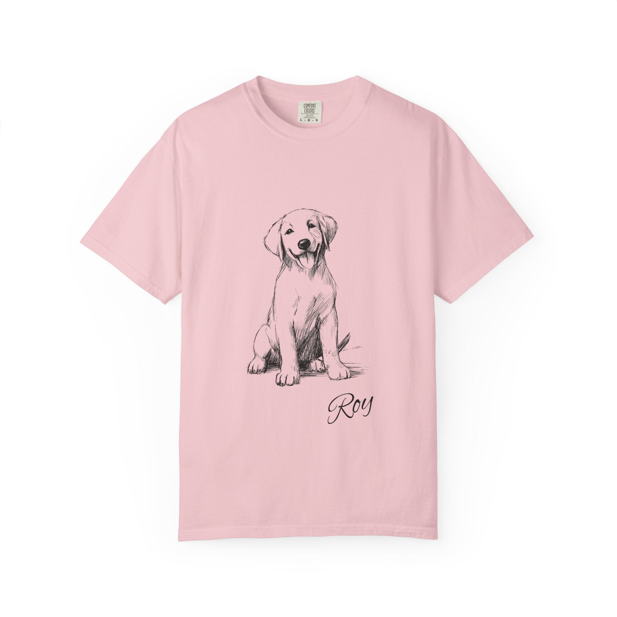 Personalized Labrador Retriever T-Shirt | Custom Dog Name Tee | Comfort Colors 1717 Tee | Minimal Sketch Vintage Style | Dog lover gift