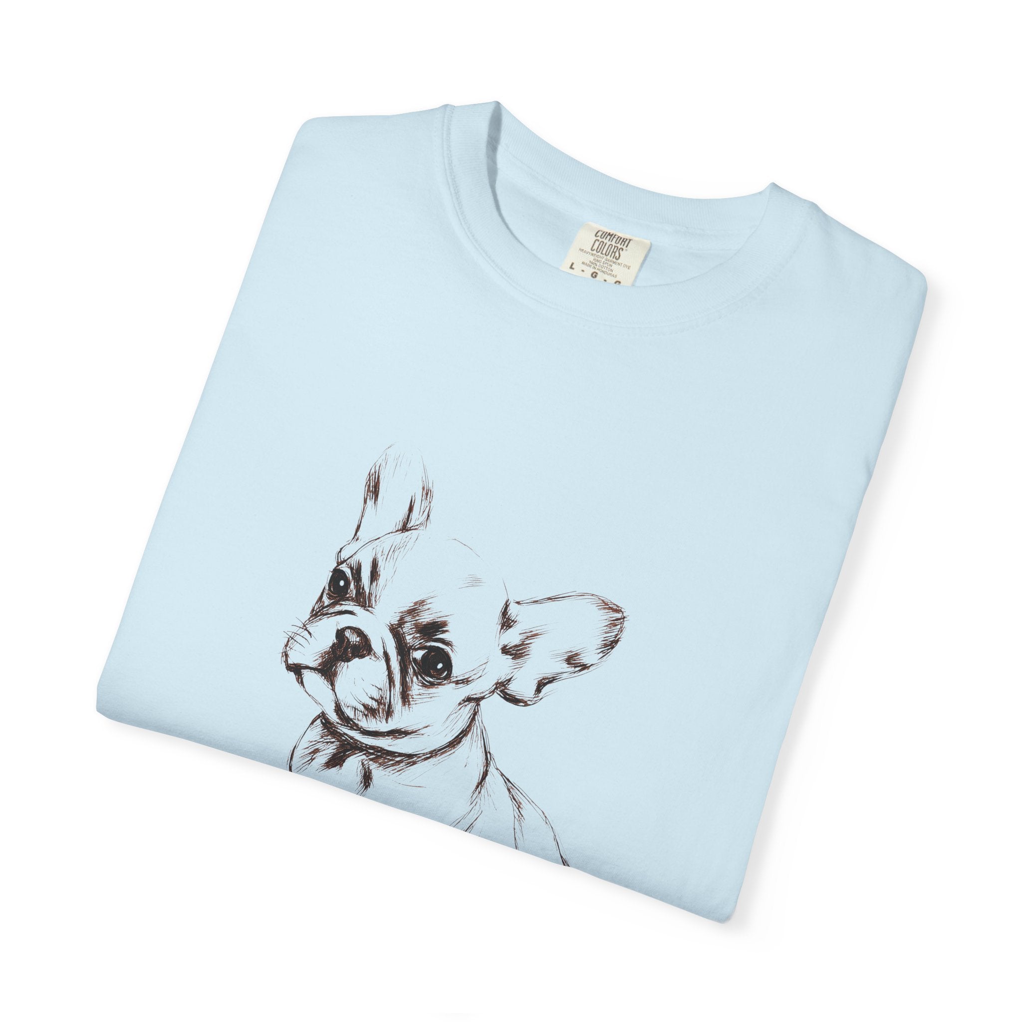 Personalized French Bulldog T-Shirt | Custom Dog Name Tee | Comfort Colors 1717 Tee | Minimal Sketch Vintage Style | Frenchie lover gift