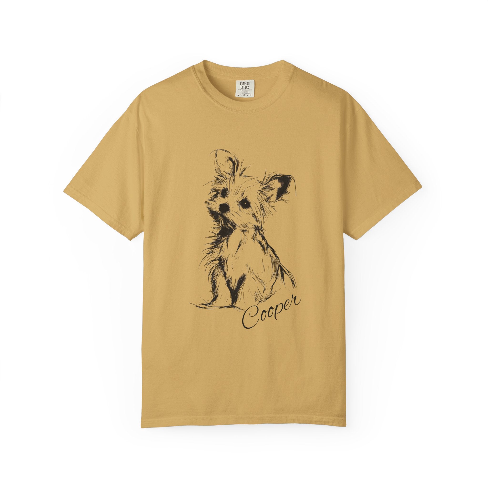 Personalized Yorkshire Terrier T-Shirt | Custom Dog Name Tee | Comfort Colors 1717 Tee | Minimal Sketch Vintage Style | Dog lover gift