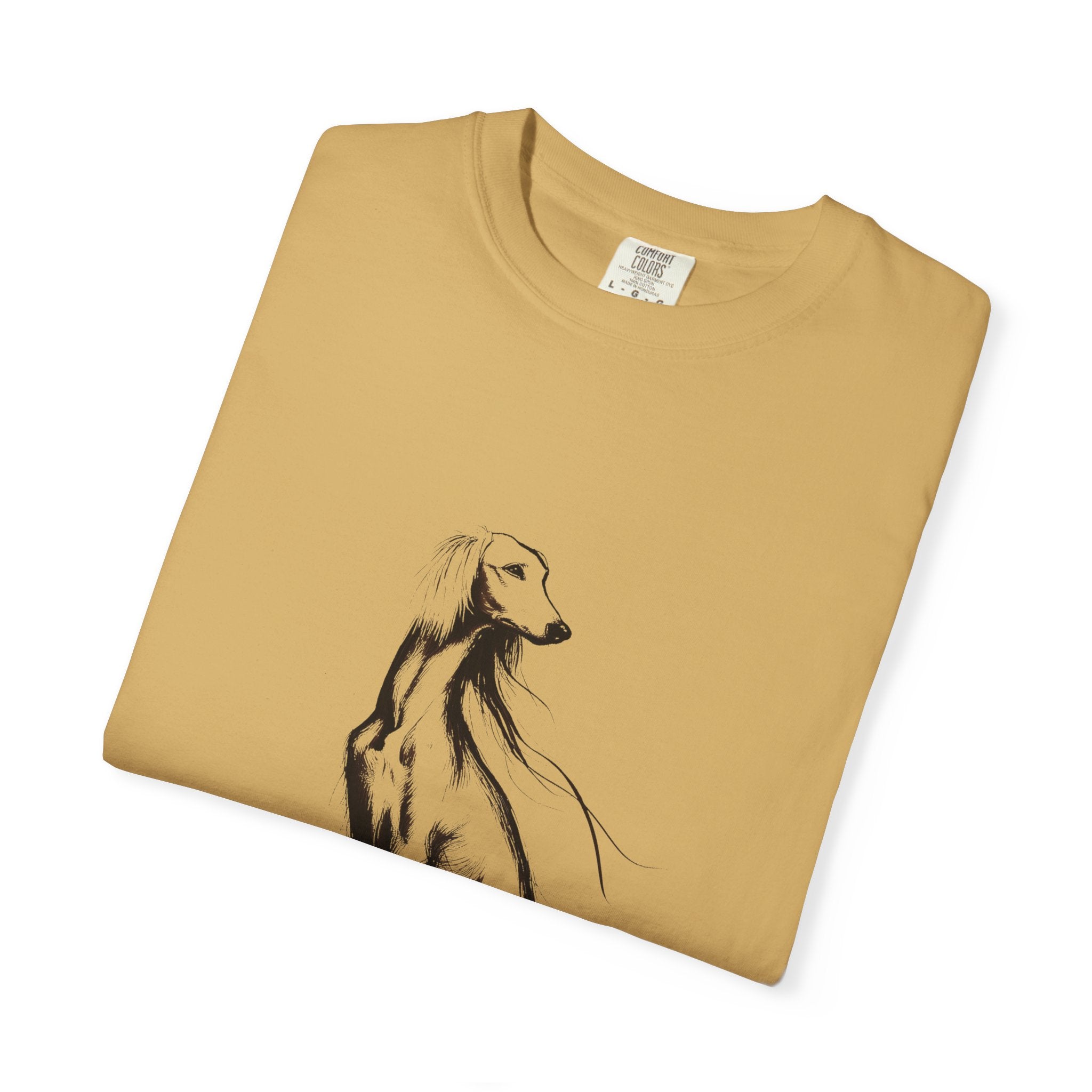 Personalized Saluki T-Shirt | Custom Dog Name Tee | Comfort Colors 1717 Tee | Minimal Sketch Vintage Style | Dog lover gift