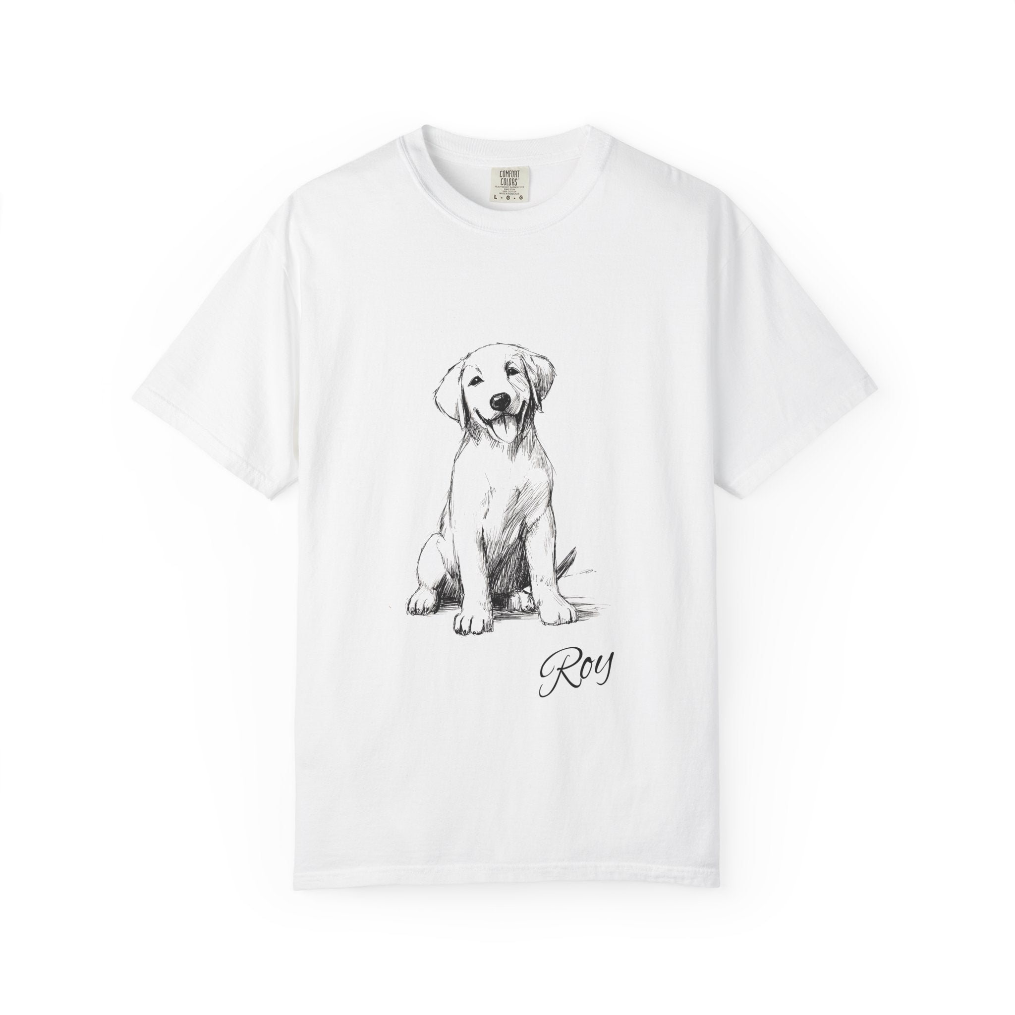 Personalized Labrador Retriever T-Shirt | Custom Dog Name Tee | Comfort Colors 1717 Tee | Minimal Sketch Vintage Style | Dog lover gift