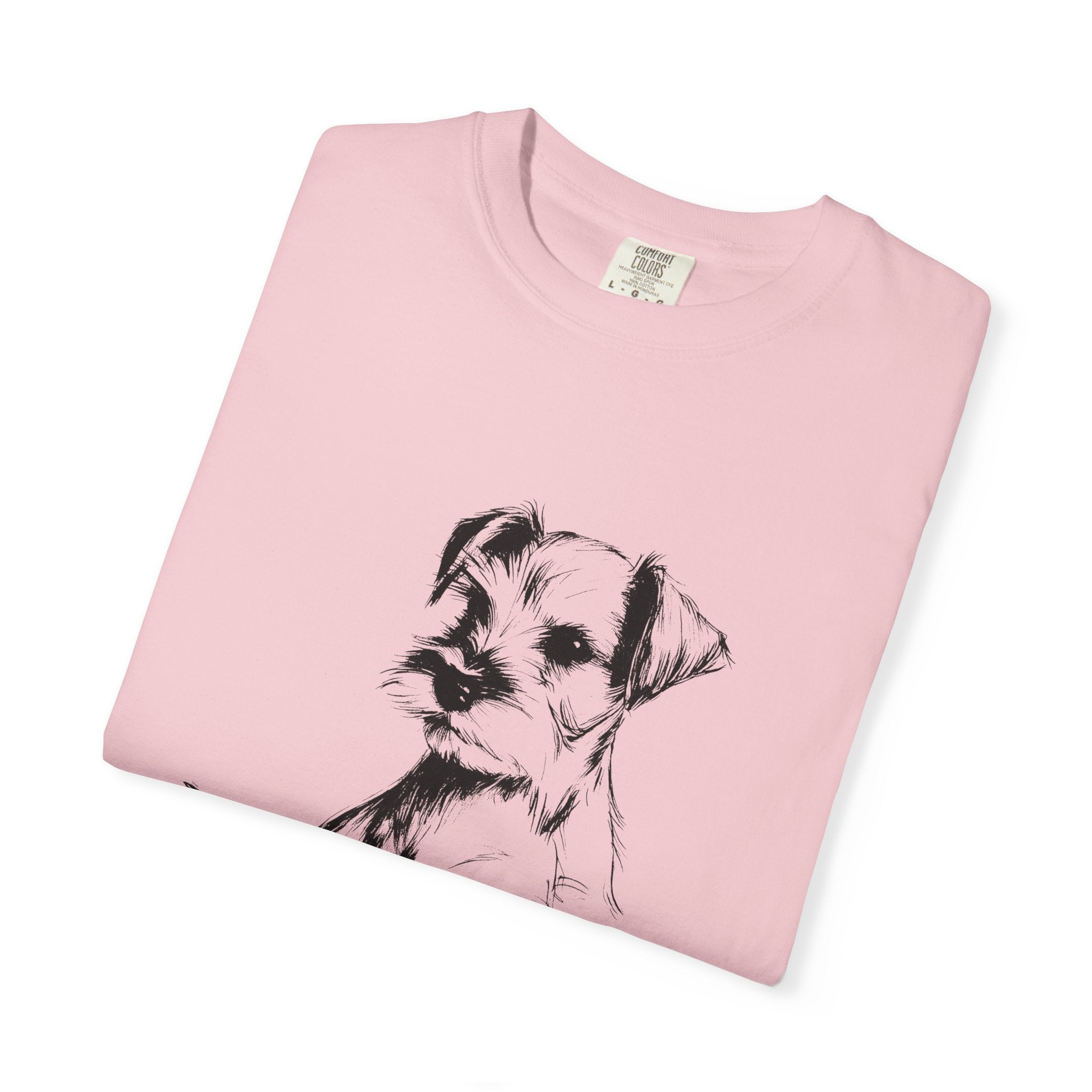 Personalized Schnauzer T-Shirt | Custom Dog Name Tee | Comfort Colors 1717 Tee | Minimal Sketch Vintage Style | Dog lover gift