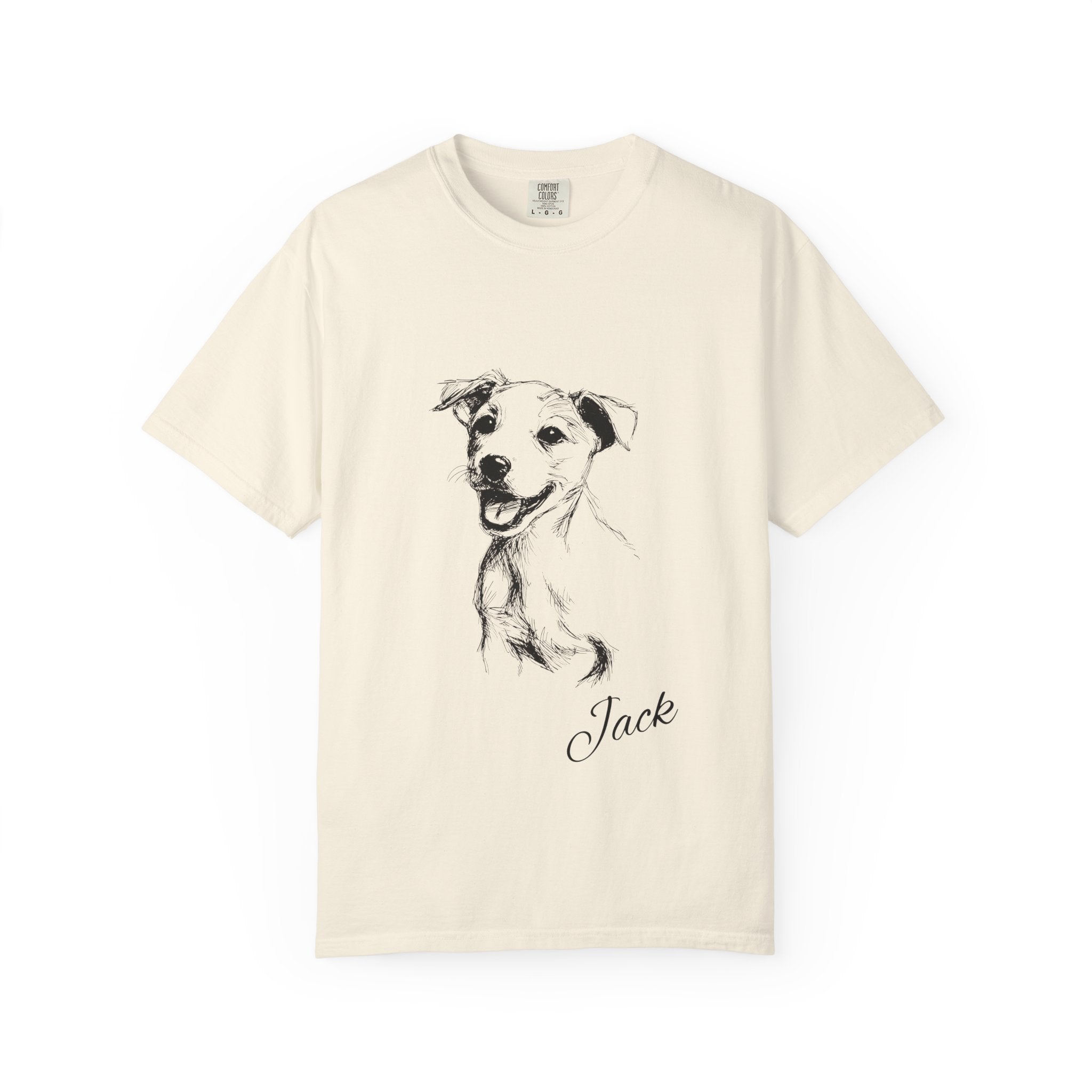 Personalized Jack Russell T-Shirt | Custom Dog Name Tee | Comfort Colors 1717 Tee | Minimal Sketch Vintage Style | Dog lover gift