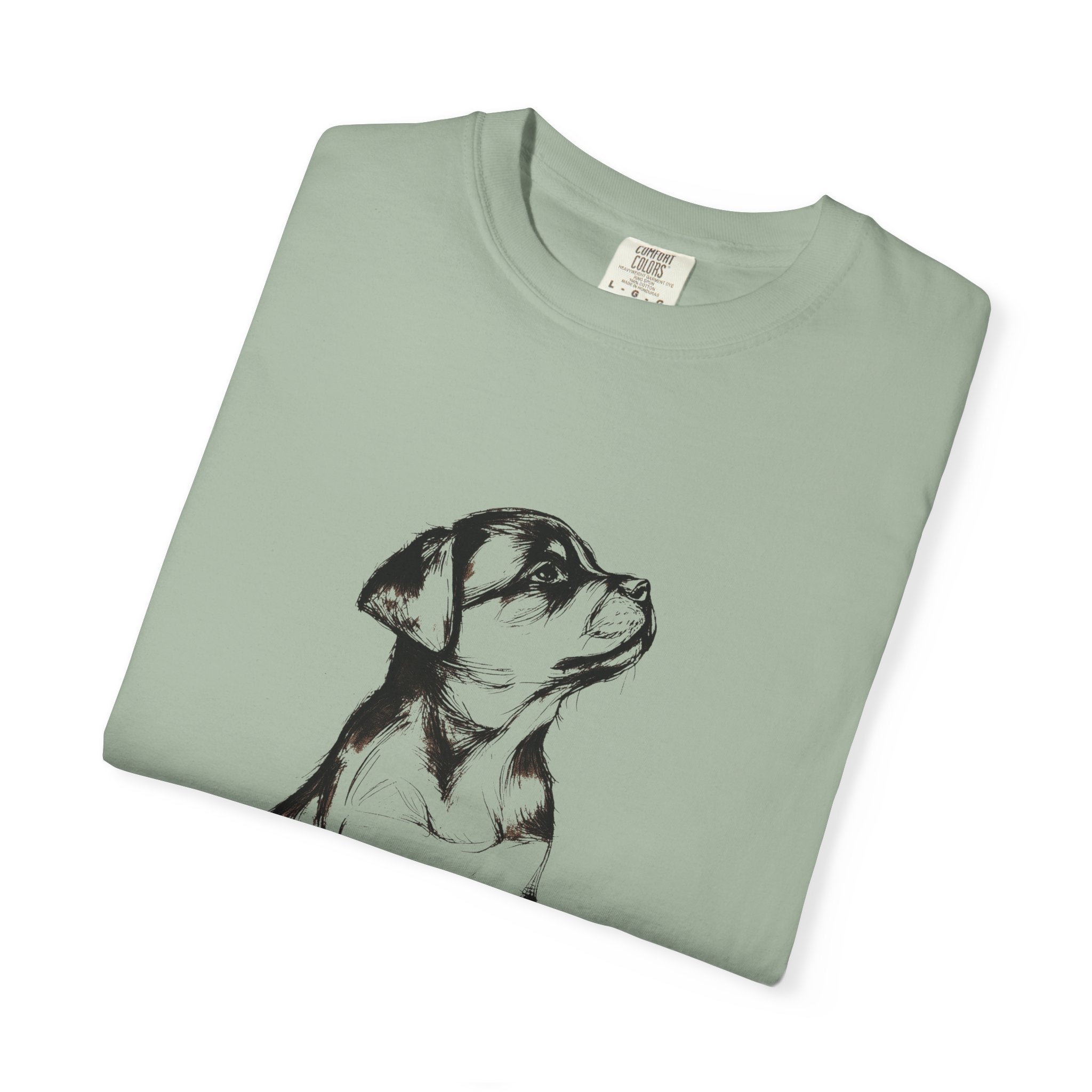 Personalized Rottweiler T-Shirt | Custom Dog Name Tee | Comfort Colors 1717 Tee | Minimal Sketch Vintage Style | Dog lover gift