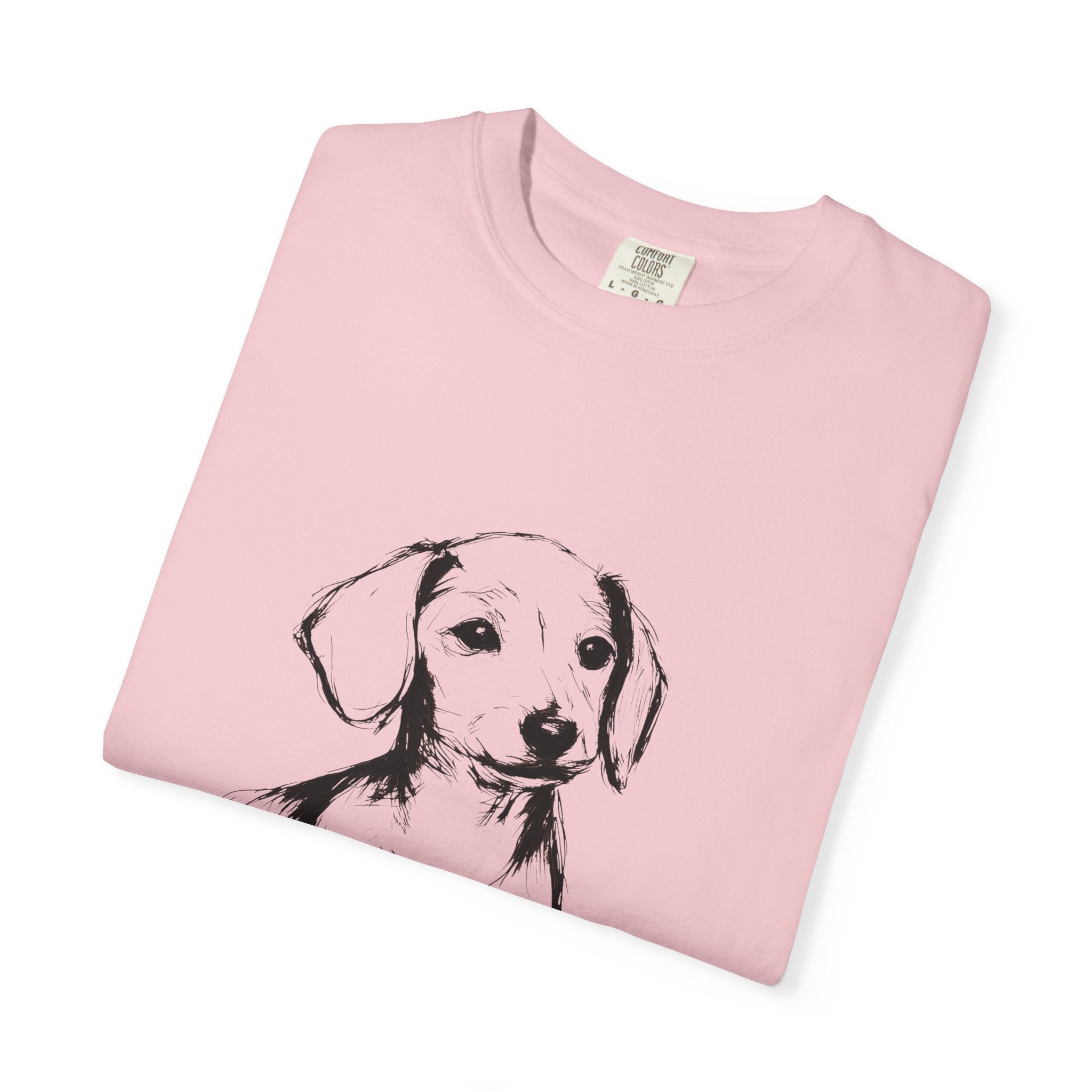 Personalized Dachshund T-Shirt | Custom Dog Name Tee | Comfort Colors 1717 Tee | Minimal Sketch Vintage Style | Dog lover gift