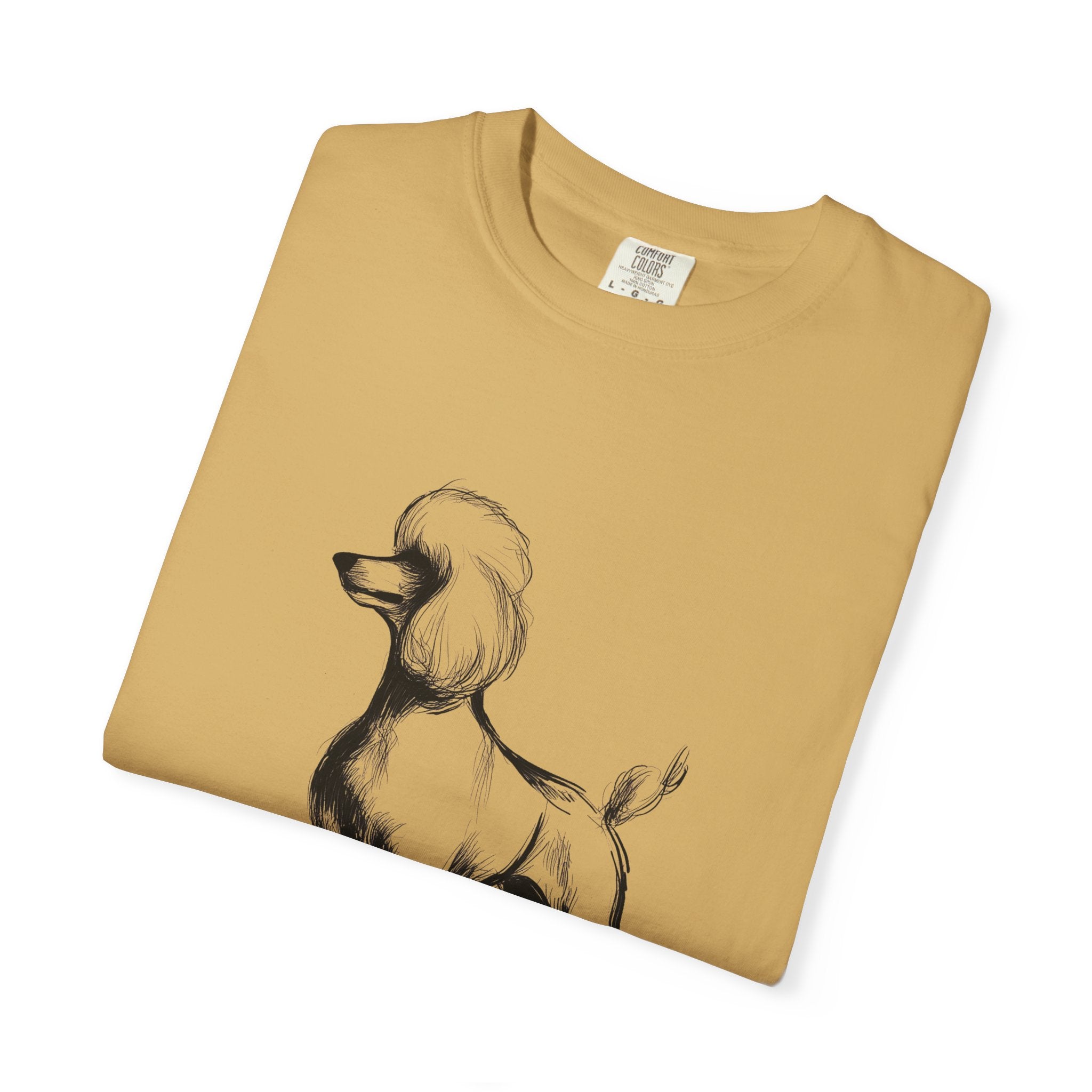Personalized Poodle T-Shirt | Custom Dog Name Tee | Comfort Colors 1717 Tee | Minimal Sketch Vintage Style | Dog lover gift