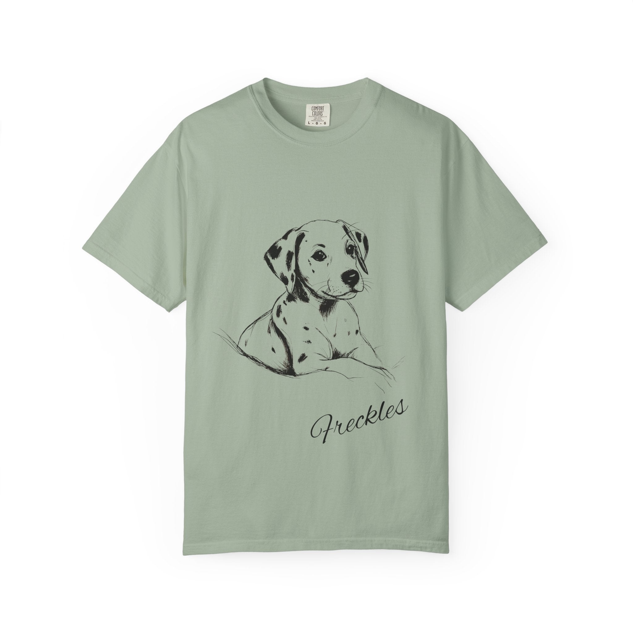 Personalized Dalmatian T-Shirt | Custom Dog Name Tee | Comfort Colors Tee | Minimal Sketch Vintage Style | Dog lover gift
