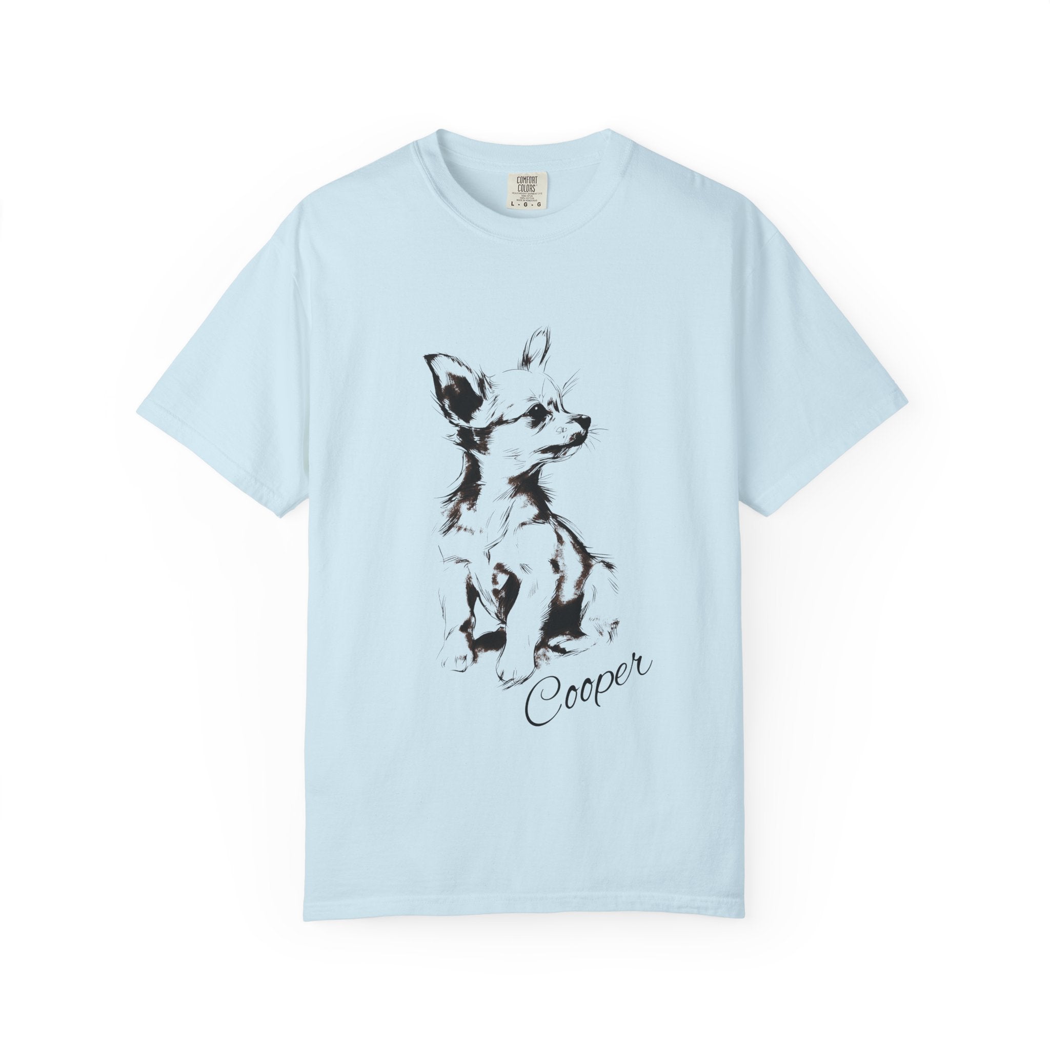 Personalized Chihuahua T-Shirt | Custom Dog Name Tee | Comfort Colors 1717 Tee | Minimal Sketch Vintage Style | Dog lover gift