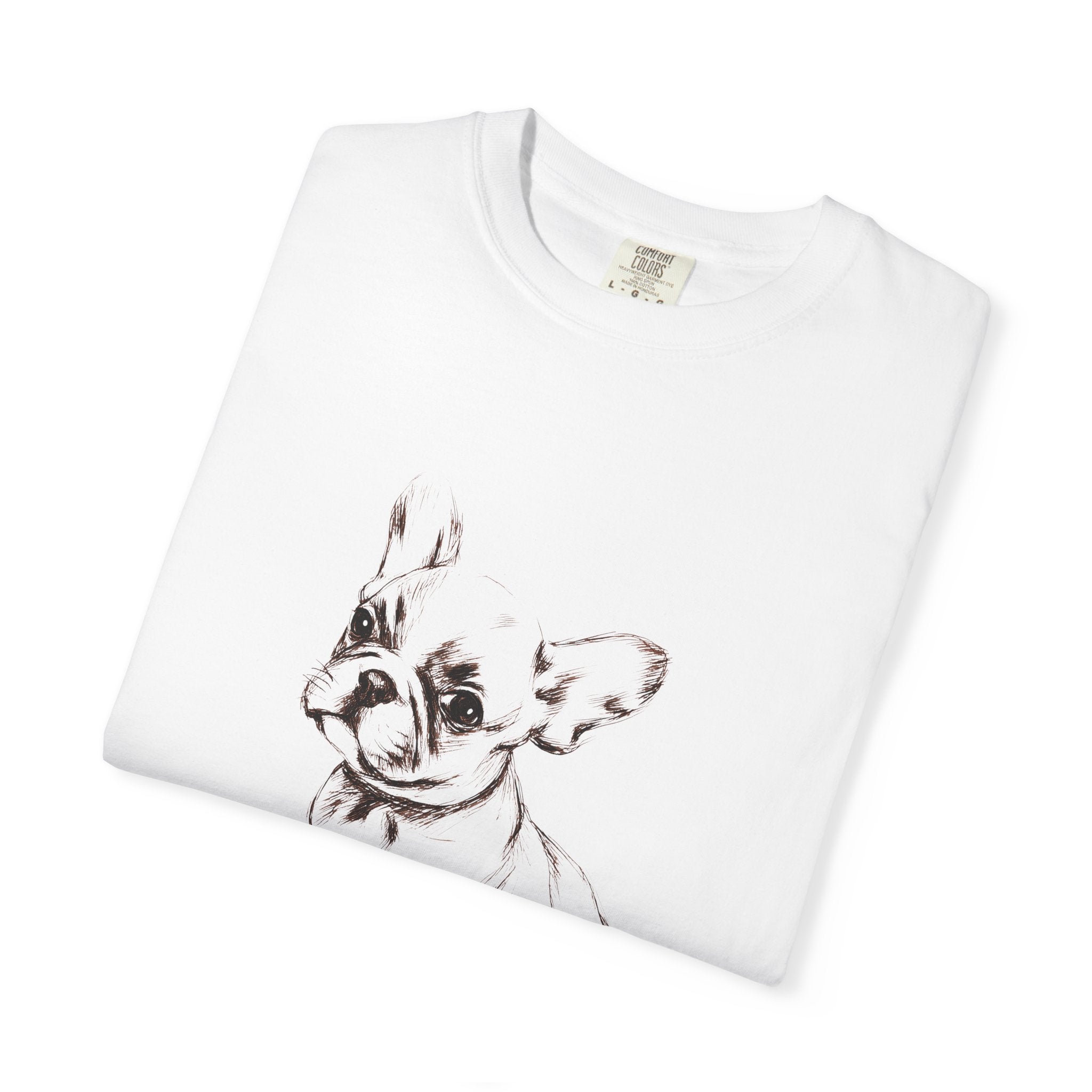 Personalized French Bulldog T-Shirt | Custom Dog Name Tee | Comfort Colors 1717 Tee | Minimal Sketch Vintage Style | Frenchie lover gift