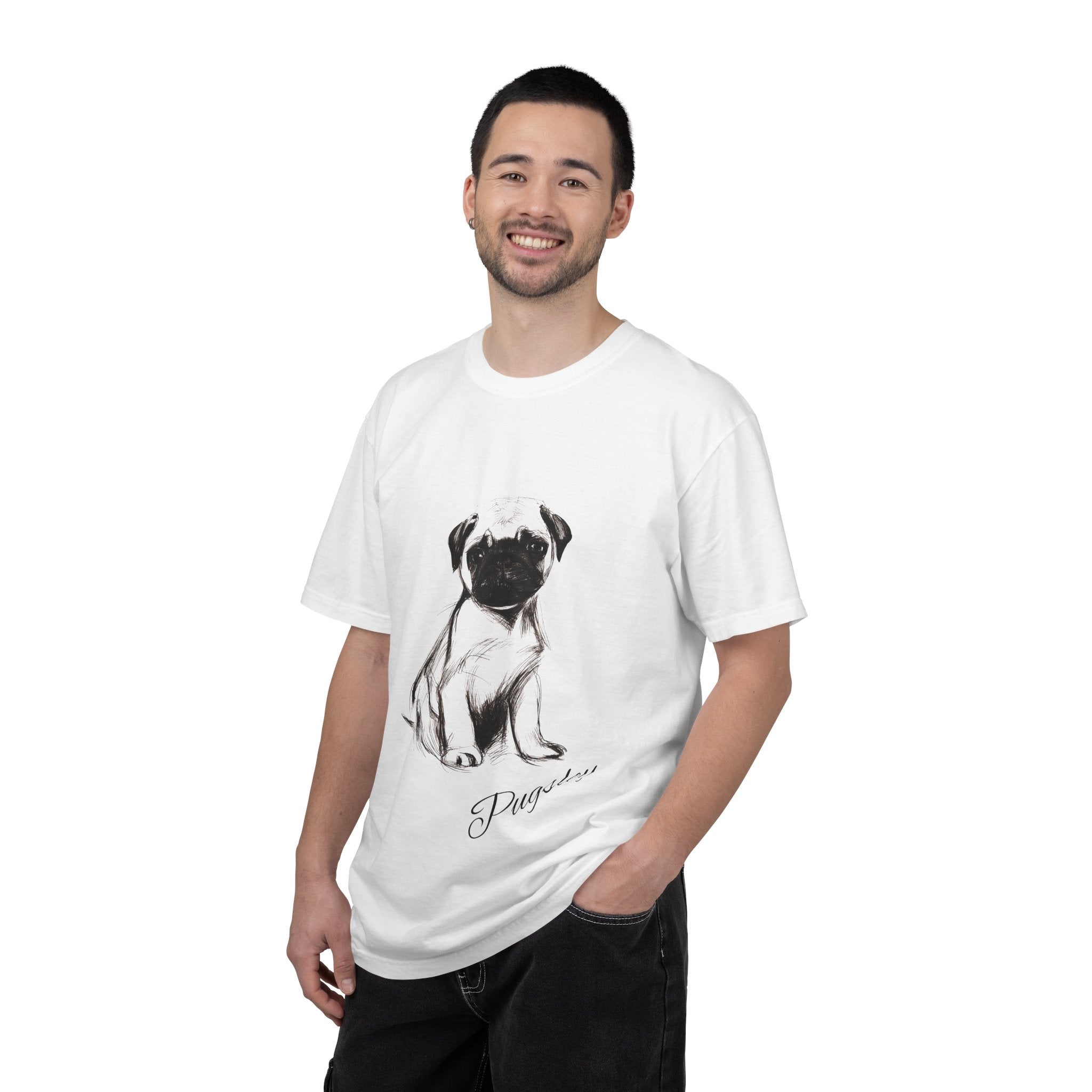 Personalized Pug T-Shirt | Custom Dog Name Tee | Comfort Colors 1717 Tee | Minimal Sketch Vintage Style | Dog lover gift