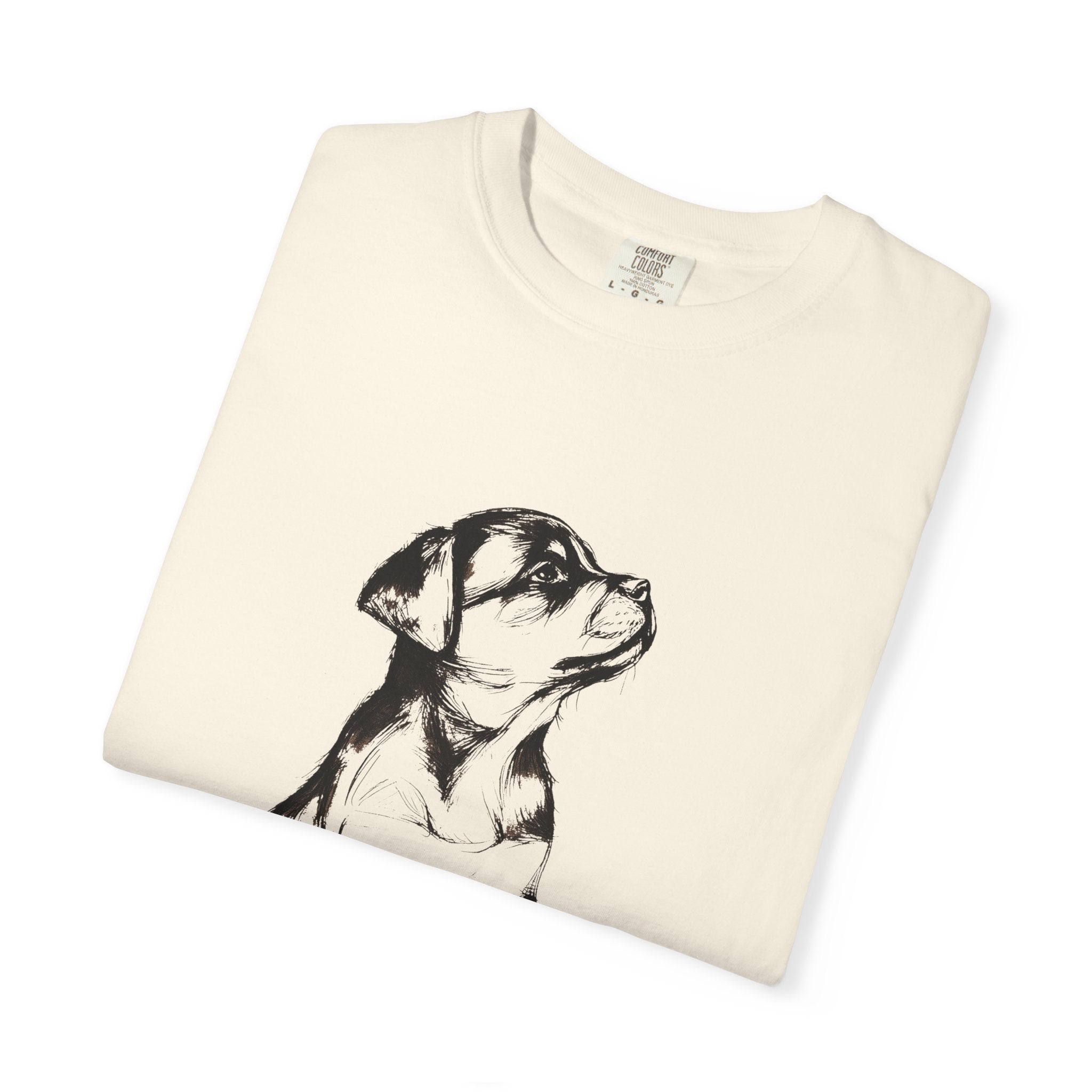 Personalized Rottweiler T-Shirt | Custom Dog Name Tee | Comfort Colors 1717 Tee | Minimal Sketch Vintage Style | Dog lover gift