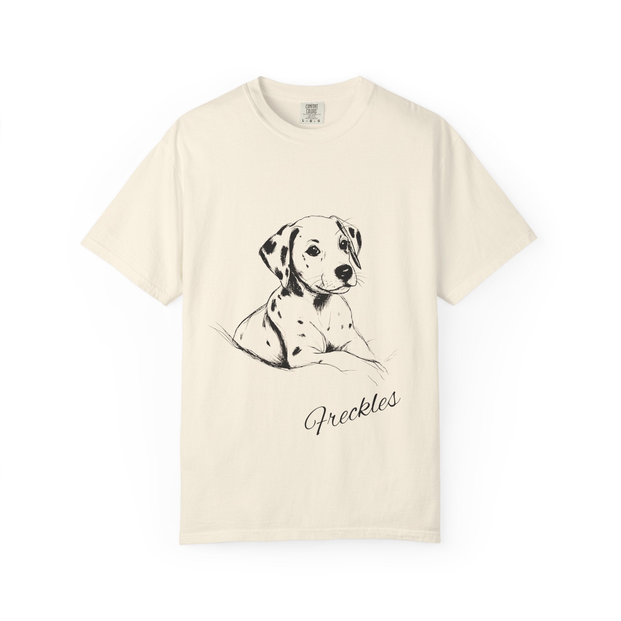Personalized Dalmatian T-Shirt | Custom Dog Name Tee | Comfort Colors Tee | Minimal Sketch Vintage Style | Dog lover gift