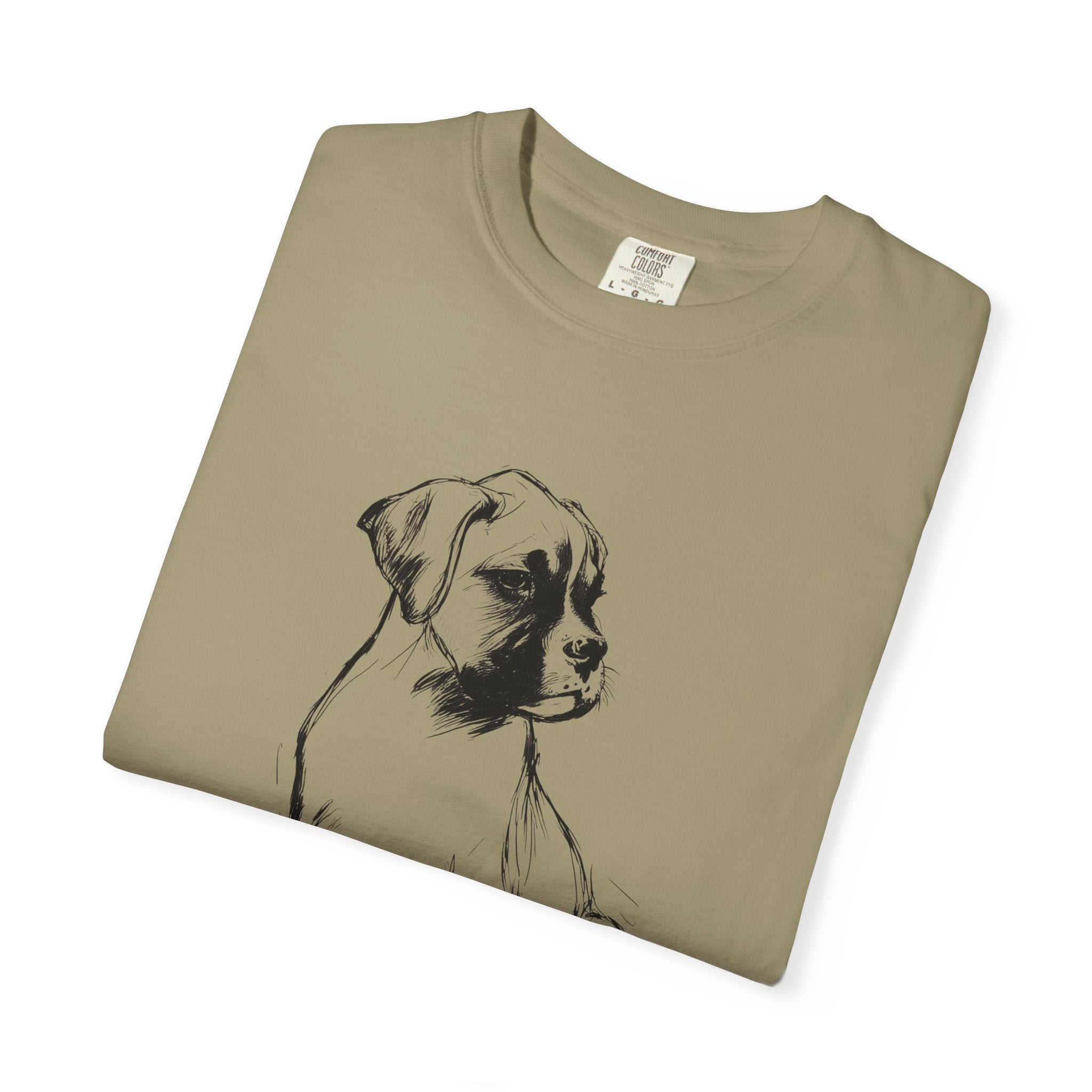 Personalized Boxer T-Shirt | Custom Dog Name Tee | Comfort Colors 1717 Tee | Minimal Sketch Vintage Style | Dog lover gift