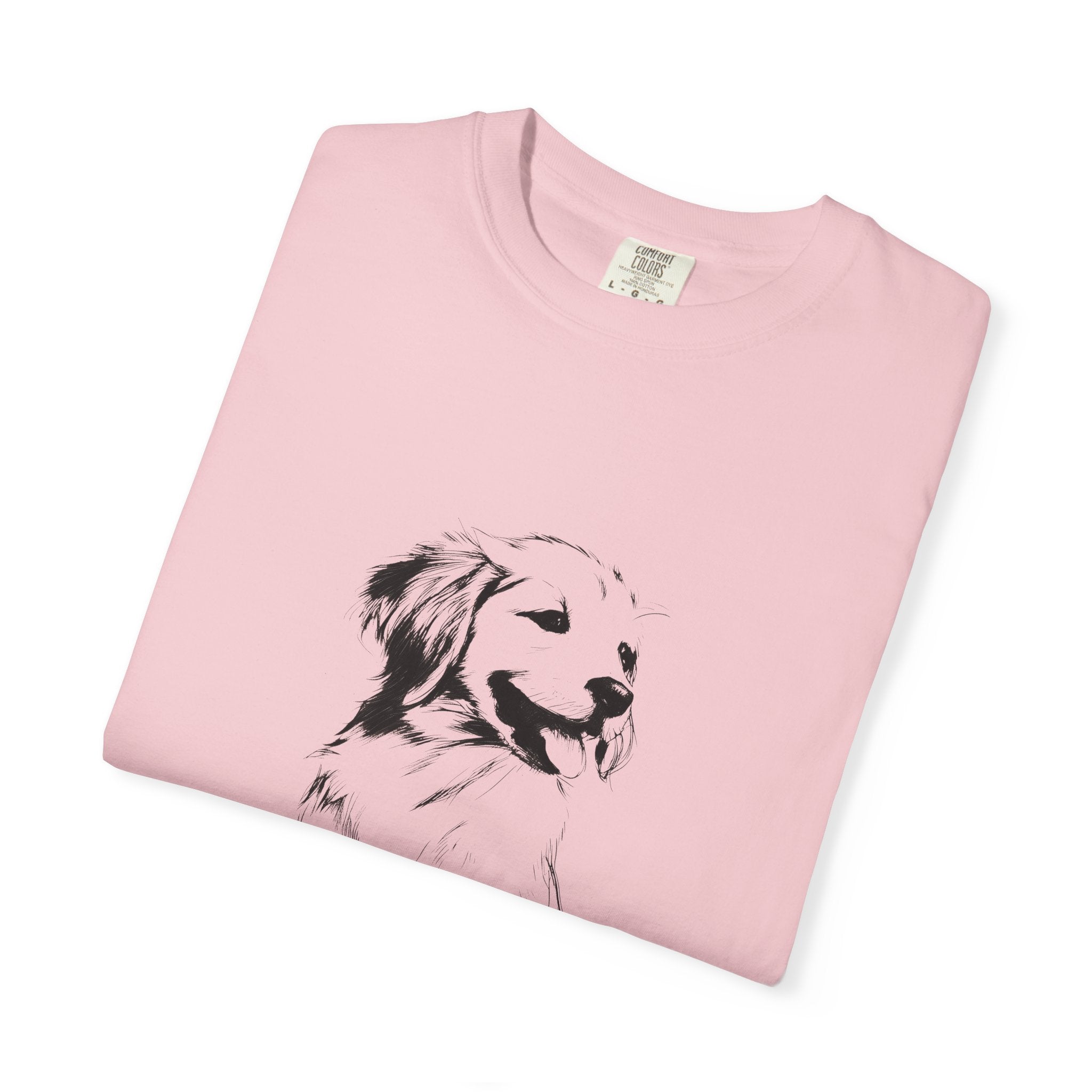 Personalized Golden Retriever T-Shirt | Custom Dog Name Tee | Comfort Colors 1717 Tee | Minimal Sketch Vintage Style | Dog lover gift