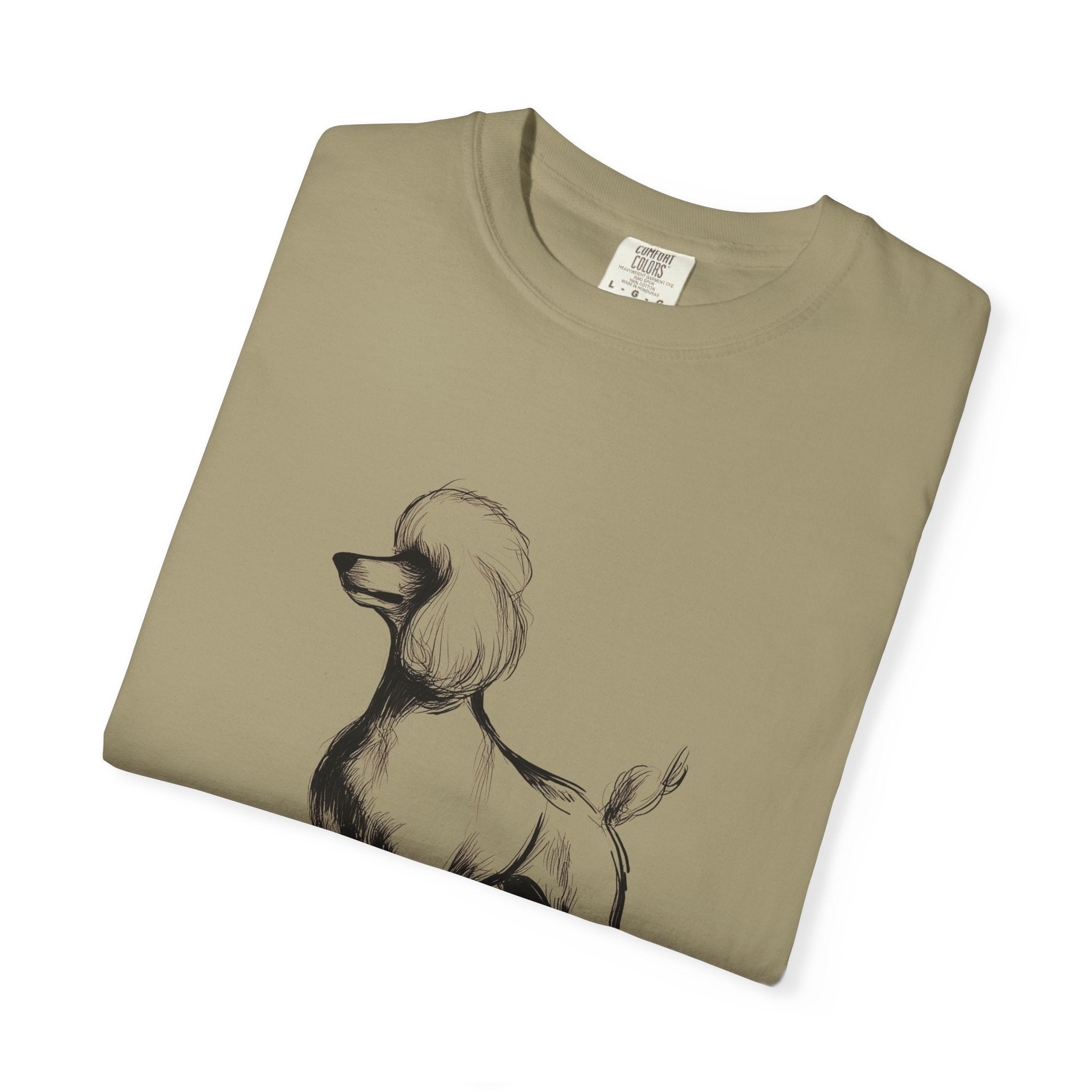 Personalized Poodle T-Shirt | Custom Dog Name Tee | Comfort Colors 1717 Tee | Minimal Sketch Vintage Style | Dog lover gift