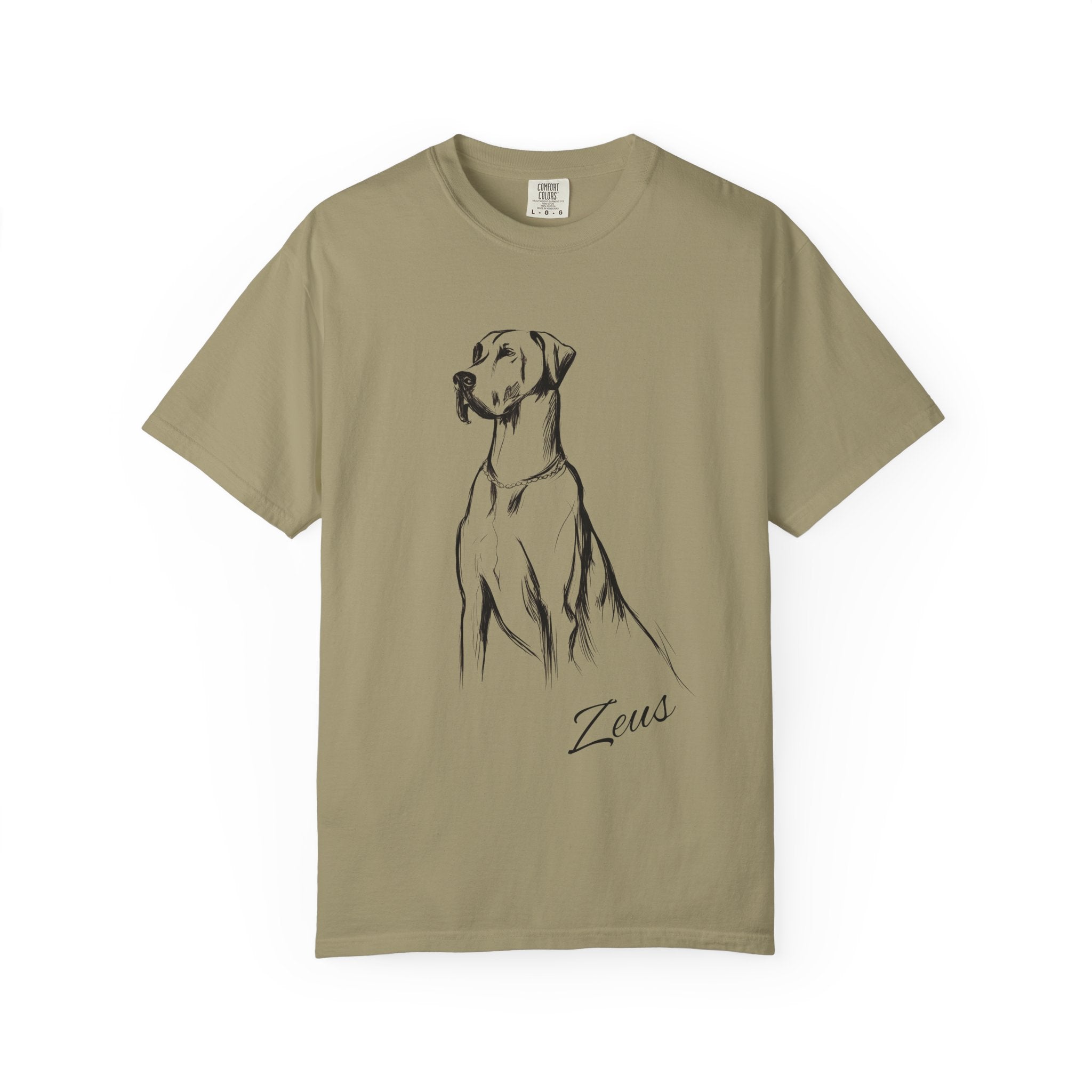 Personalized Great Dane T-Shirt | Custom Dog Name Tee | Comfort Colors Tee | Minimal Sketch Vintage Style | Dog lover gift