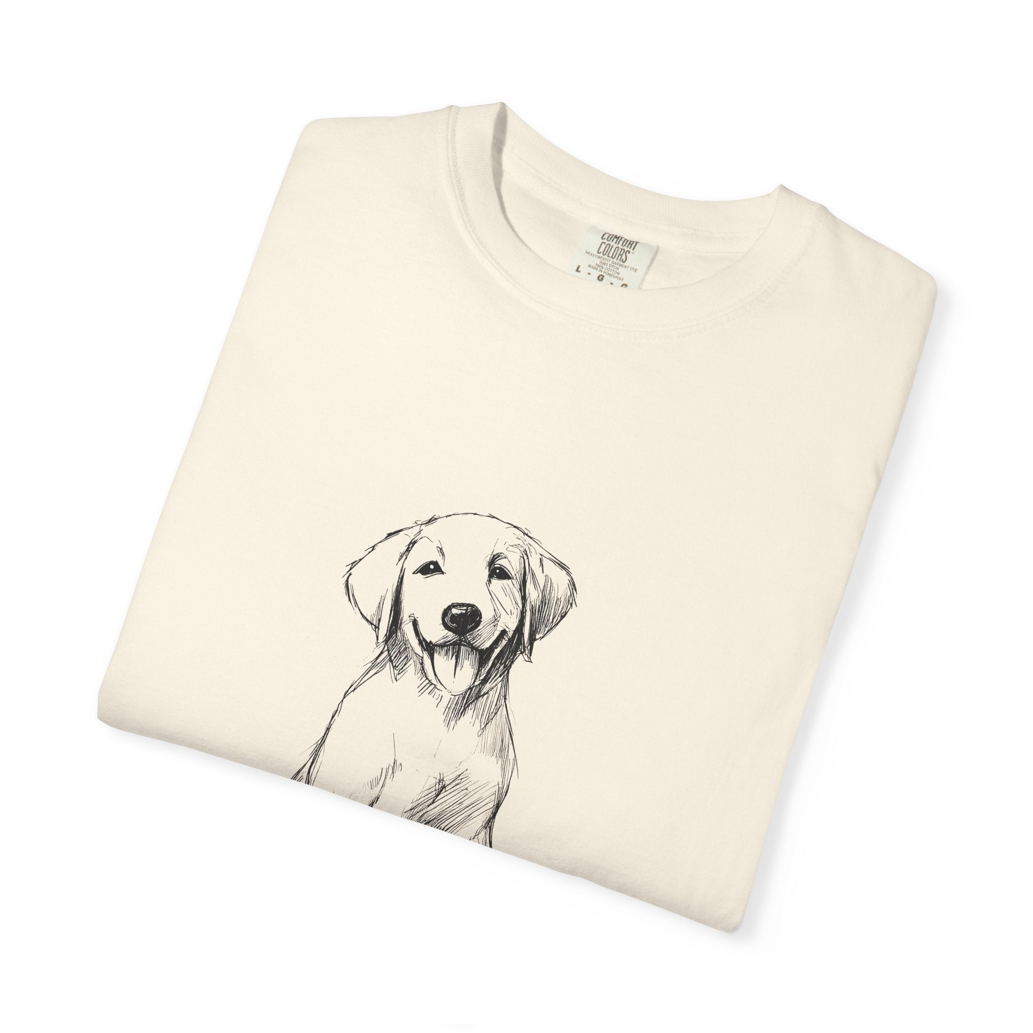 Personalized Labrador Retriever T-Shirt | Custom Dog Name Tee | Comfort Colors 1717 Tee | Minimal Sketch Vintage Style | Dog lover gift