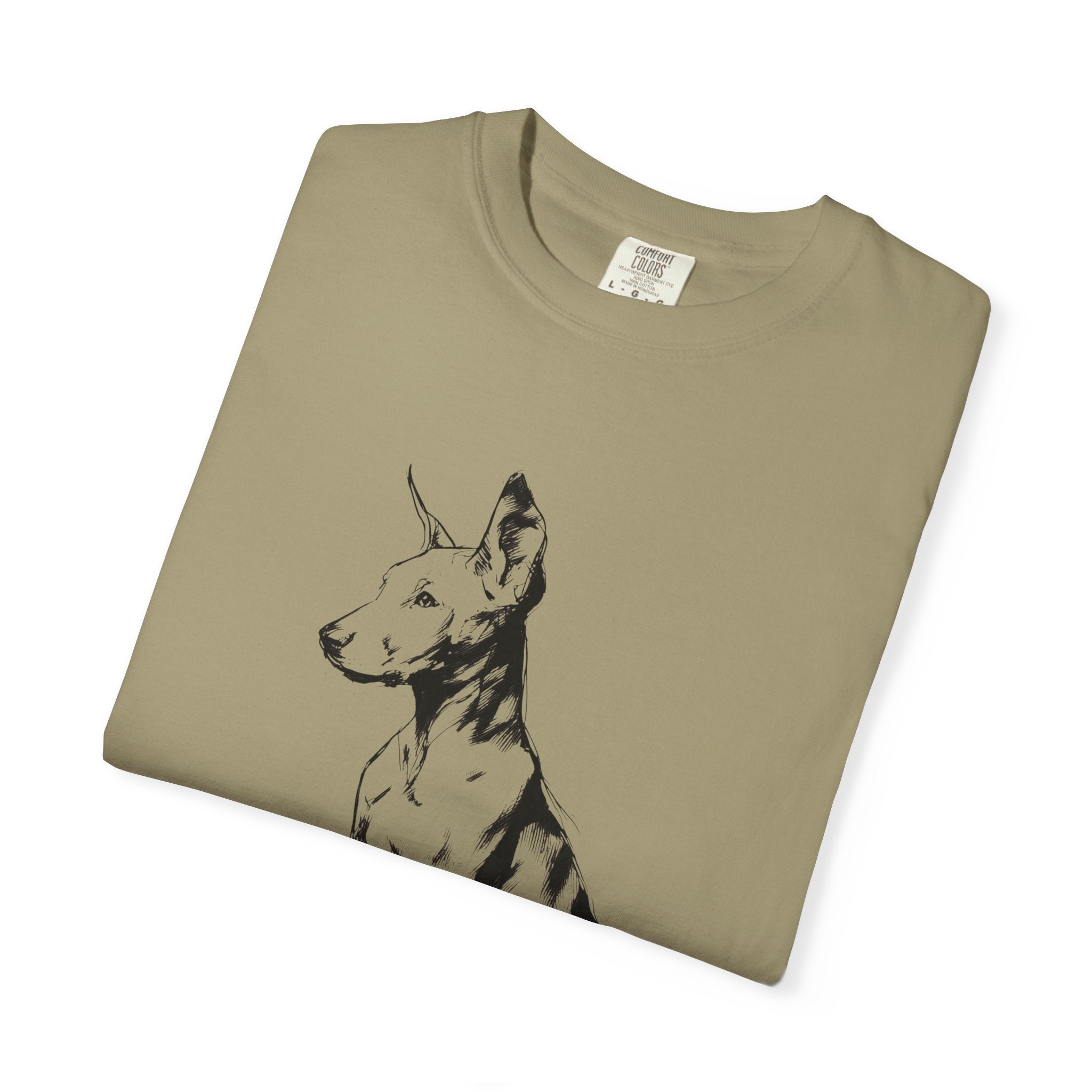Personalized Doberman T-Shirt | Custom Dog Name Tee | Comfort Colors 1717 Tee | Minimal Sketch Vintage Style | Dog lover gift