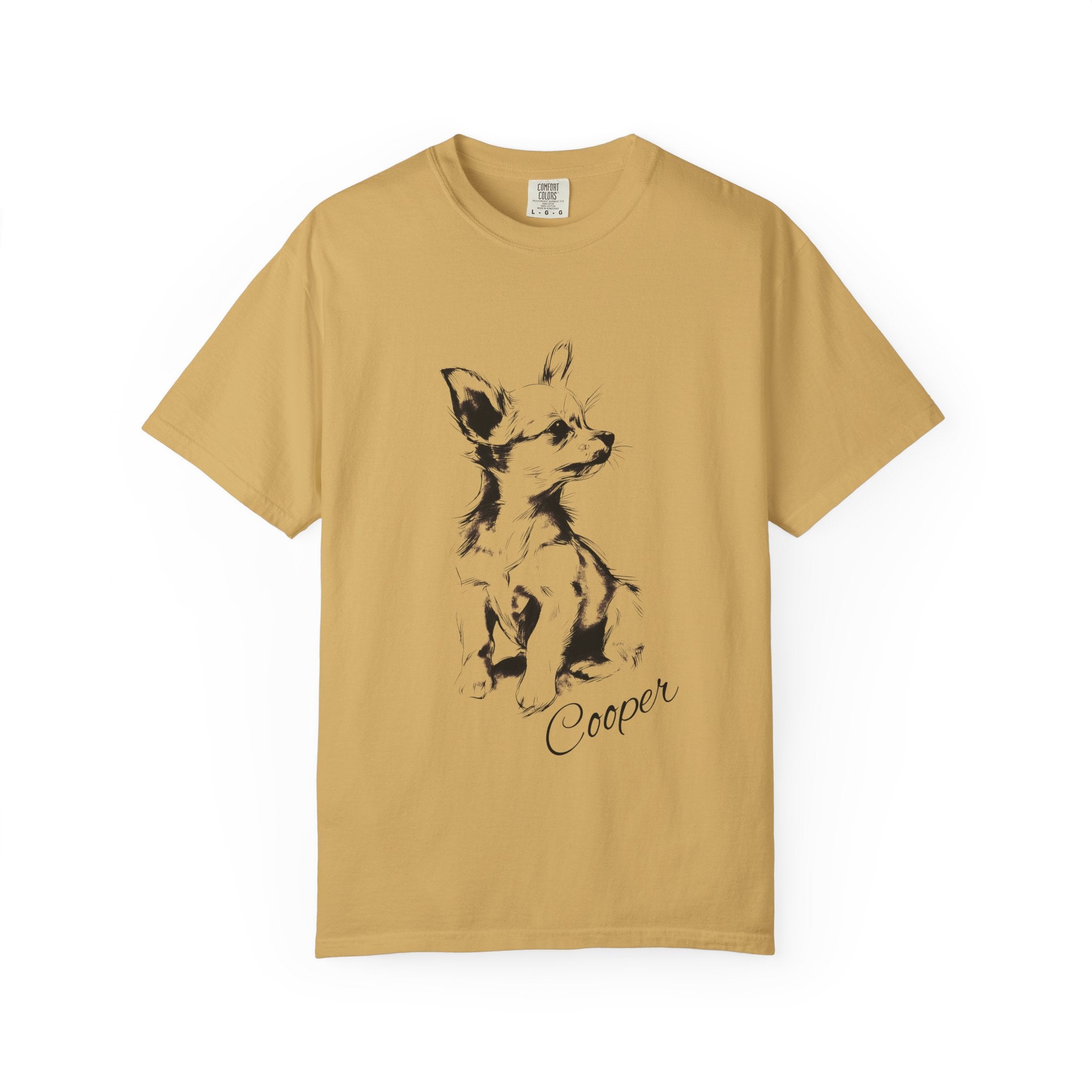 Personalized Chihuahua T-Shirt | Custom Dog Name Tee | Comfort Colors 1717 Tee | Minimal Sketch Vintage Style | Dog lover gift