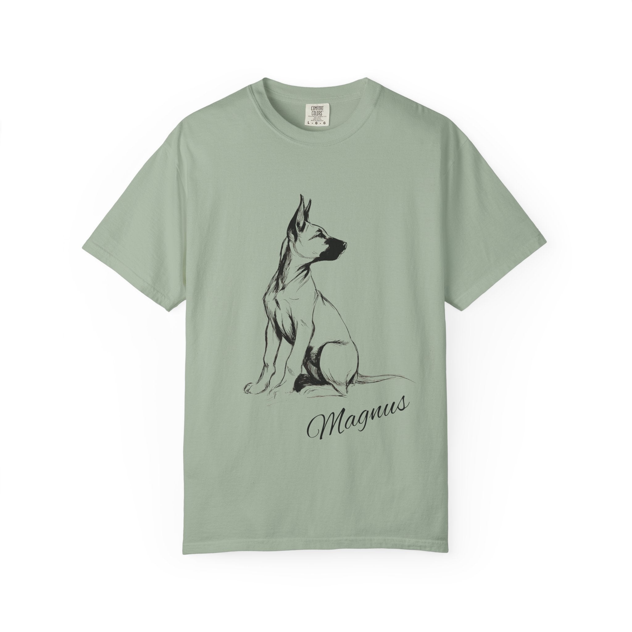 Personalized Belgian Malinois T-Shirt | Custom Dog Name Tee | Comfort Colors 1717 Tee | Minimal Sketch Vintage Style | Dog lover gift