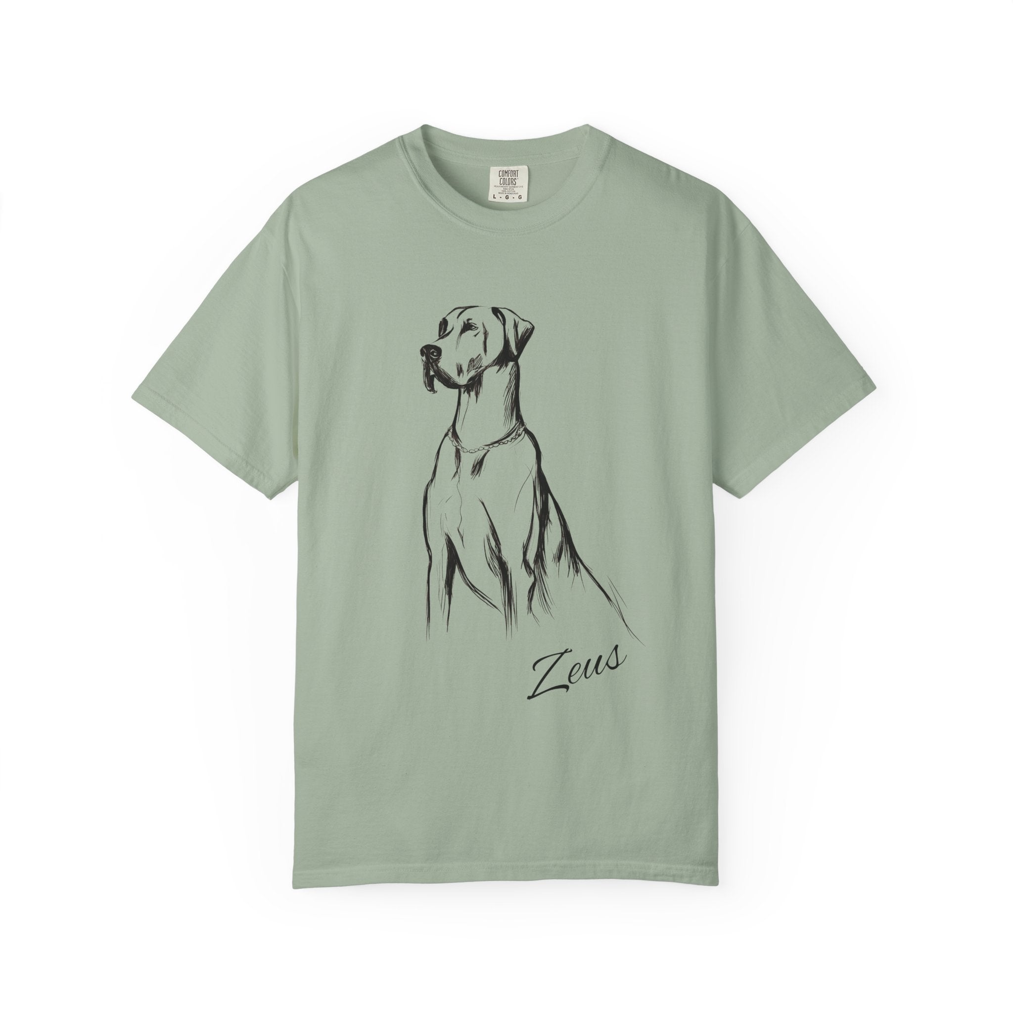 Personalized Great Dane T-Shirt | Custom Dog Name Tee | Comfort Colors Tee | Minimal Sketch Vintage Style | Dog lover gift