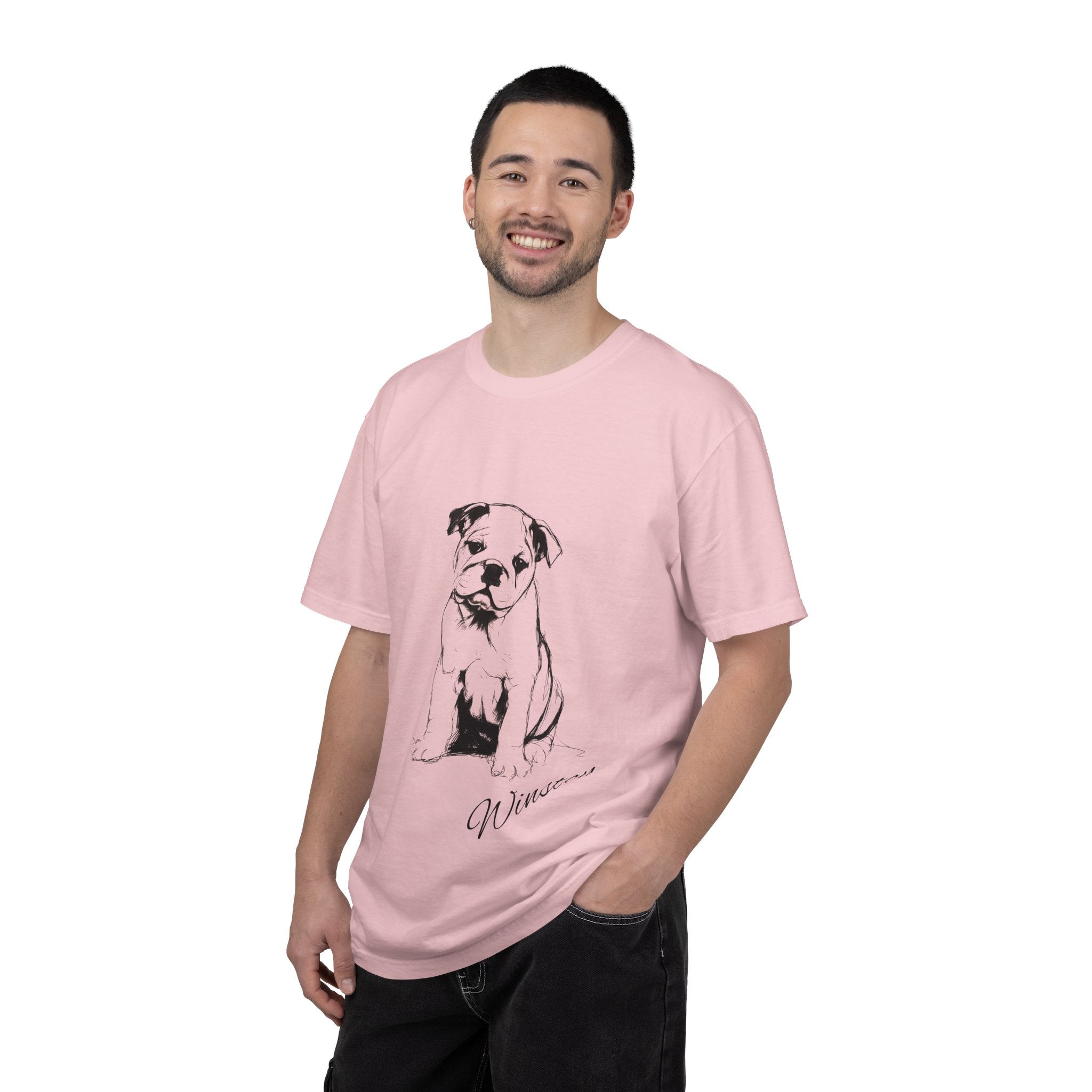 Personalized English Bulldog T-Shirt | Custom Dog Name Tee | Comfort Colors 1717 Tee | Minimal Sketch Vintage Style | Dog lover gift