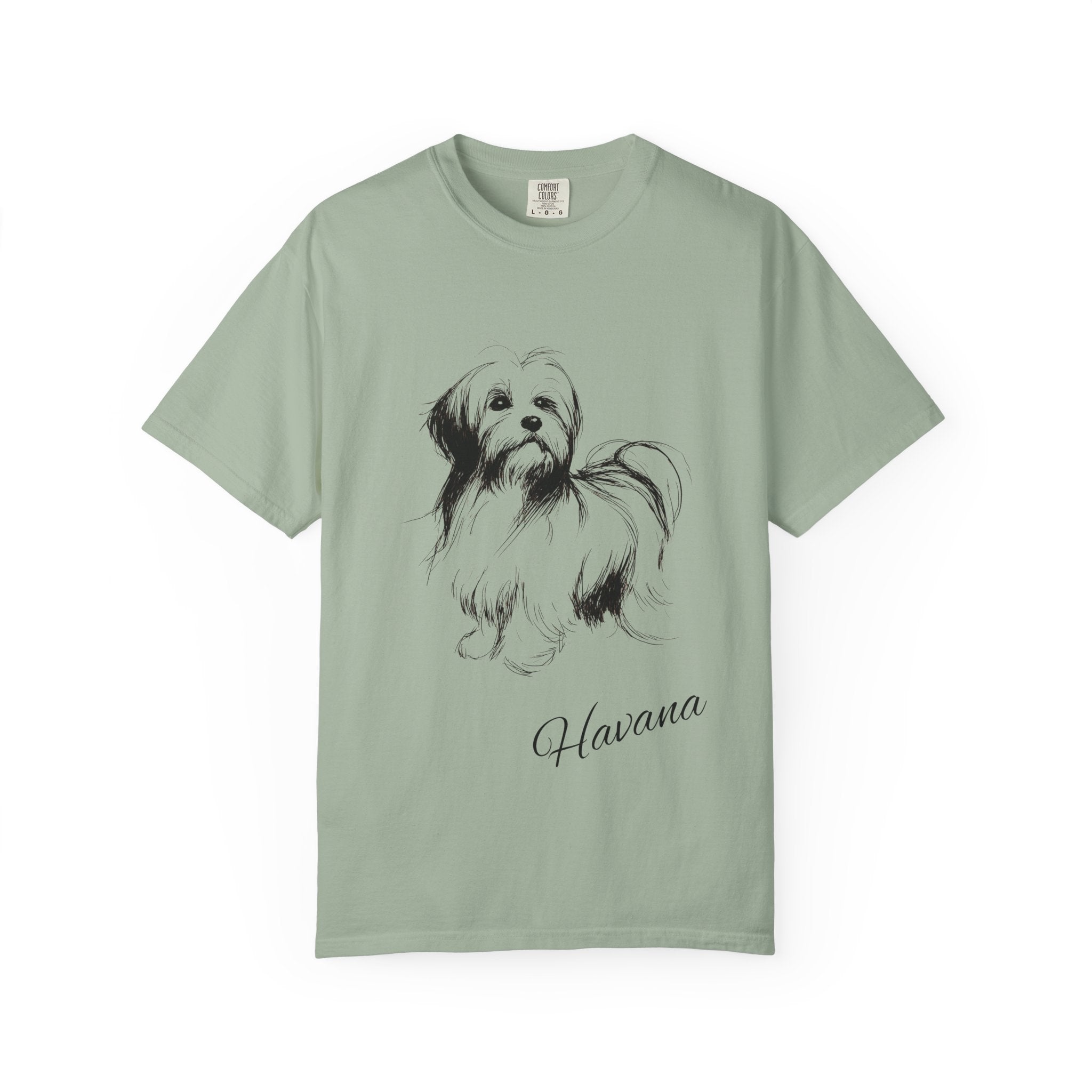 Personalized Havanese T-Shirt | Custom Dog Name Tee | Comfort Colors Tee | Minimal Sketch Vintage Style | Dog lover gift