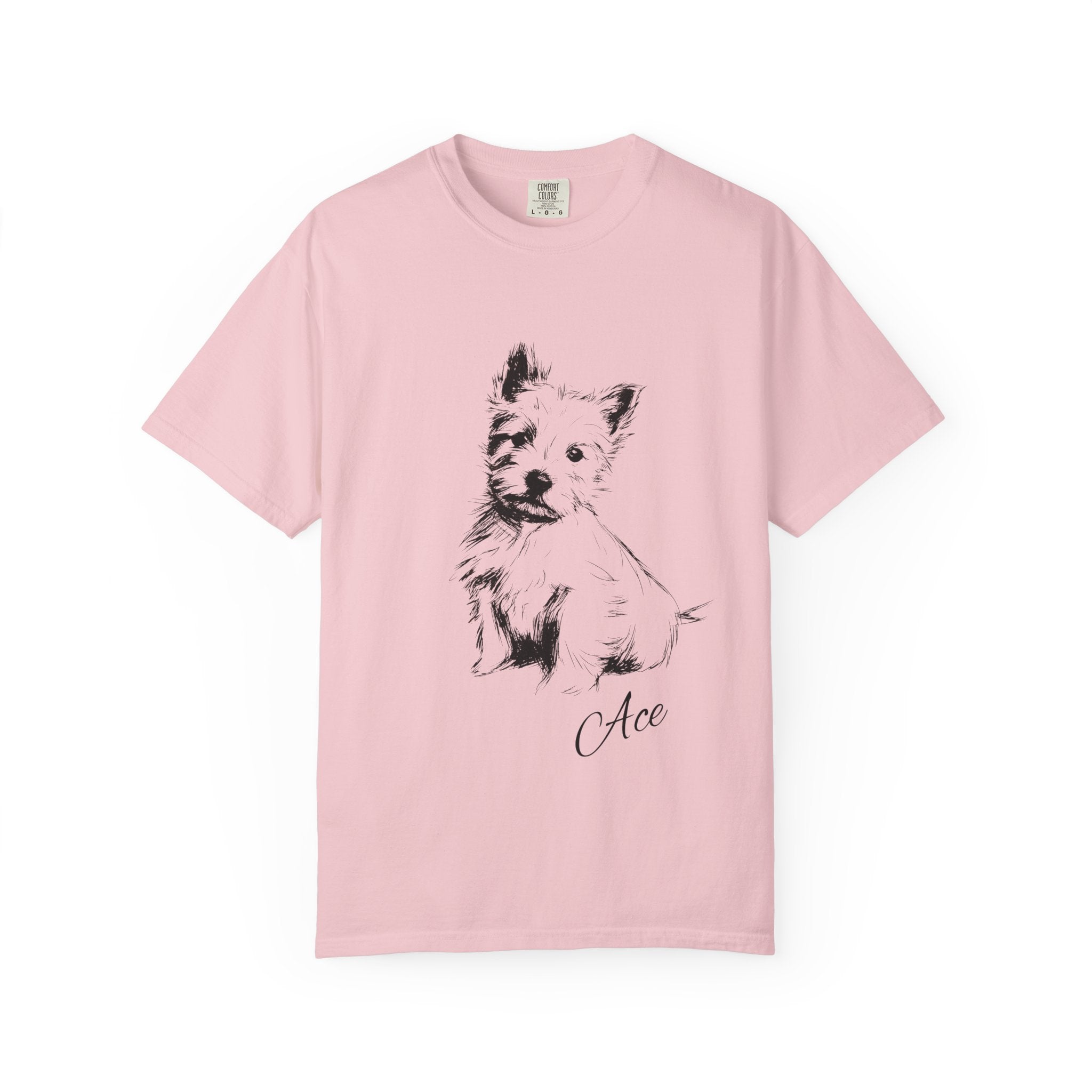 Personalized West Highland White Terrier T-Shirt | Custom Dog Name Tee | Comfort Colors Tee | Minimal Sketch Vintage Style | Dog lover gift