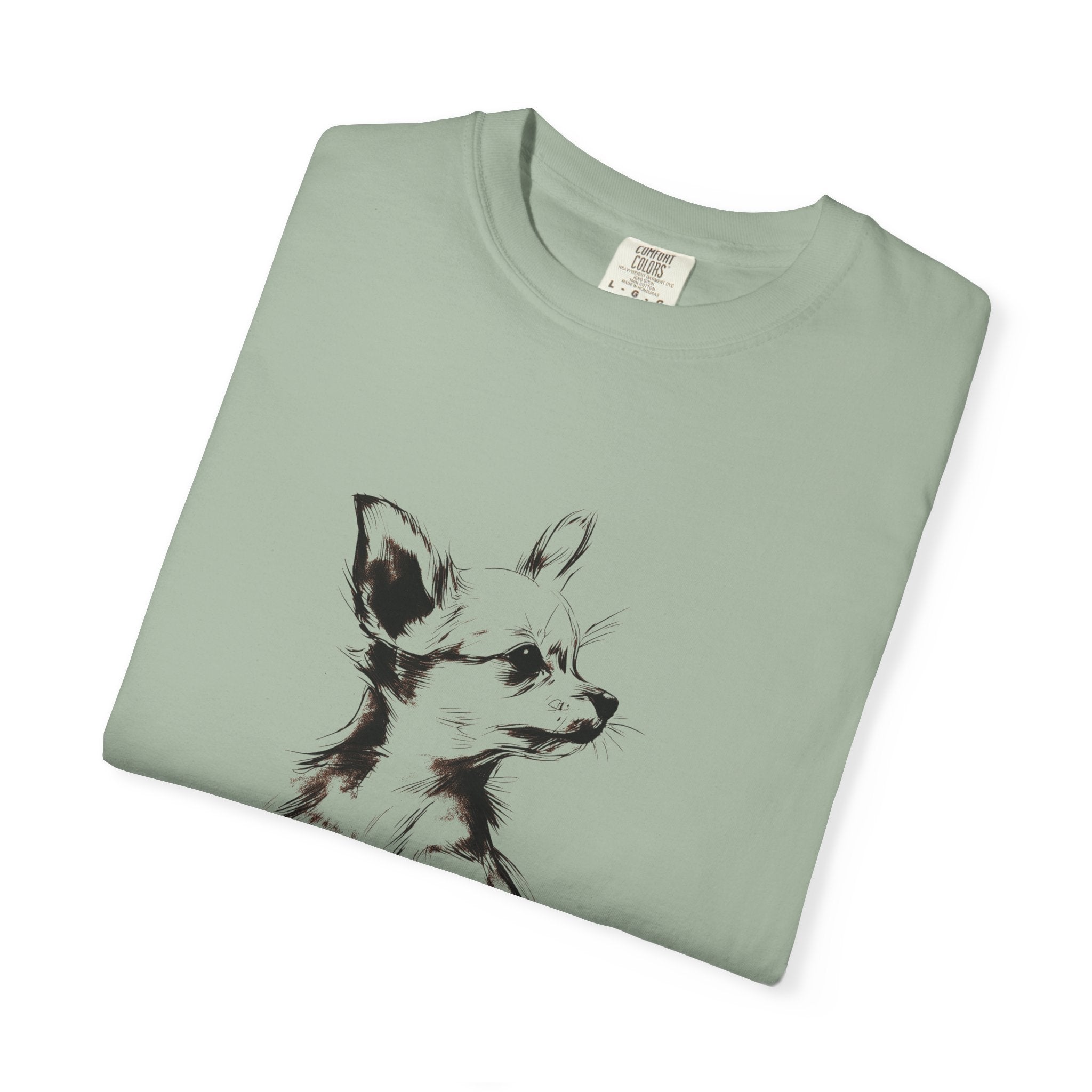 Personalized Chihuahua T-Shirt | Custom Dog Name Tee | Comfort Colors 1717 Tee | Minimal Sketch Vintage Style | Dog lover gift