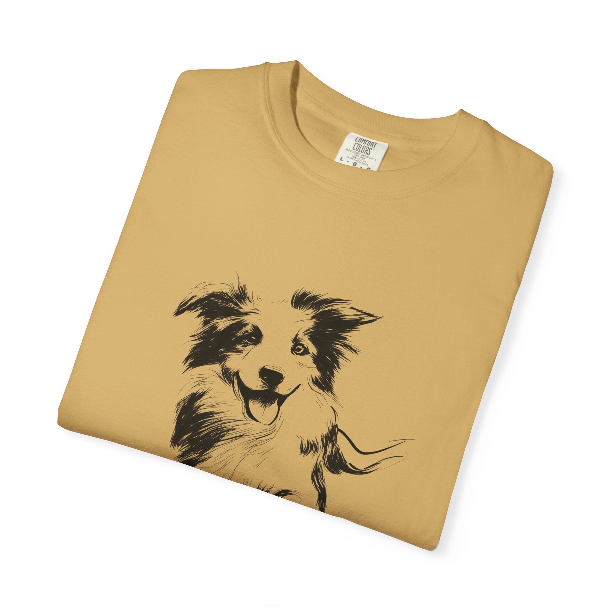 Personalized Border Collie T-Shirt | Custom Dog Name Tee | Comfort Colors 1717 Tee | Minimal Sketch Vintage Style | Dog lover gift
