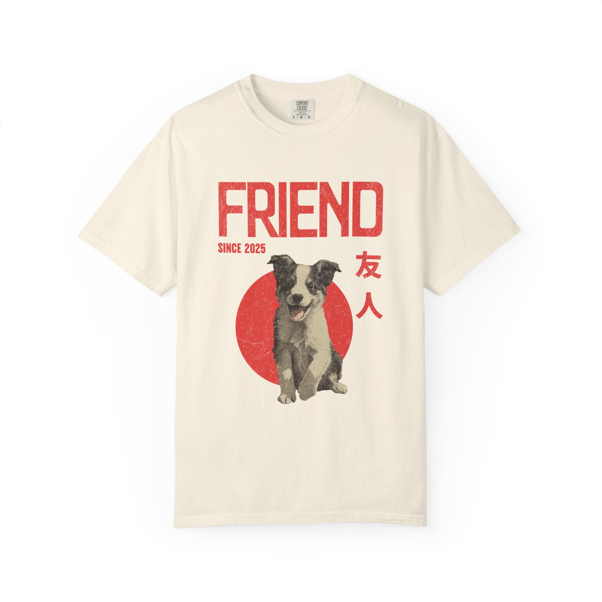 Border Collie Puppy T-shirt | Anime Dog Shirt | Pet Memorial, Adoption Gift | Custom Year Personalization | Comfort Colors®