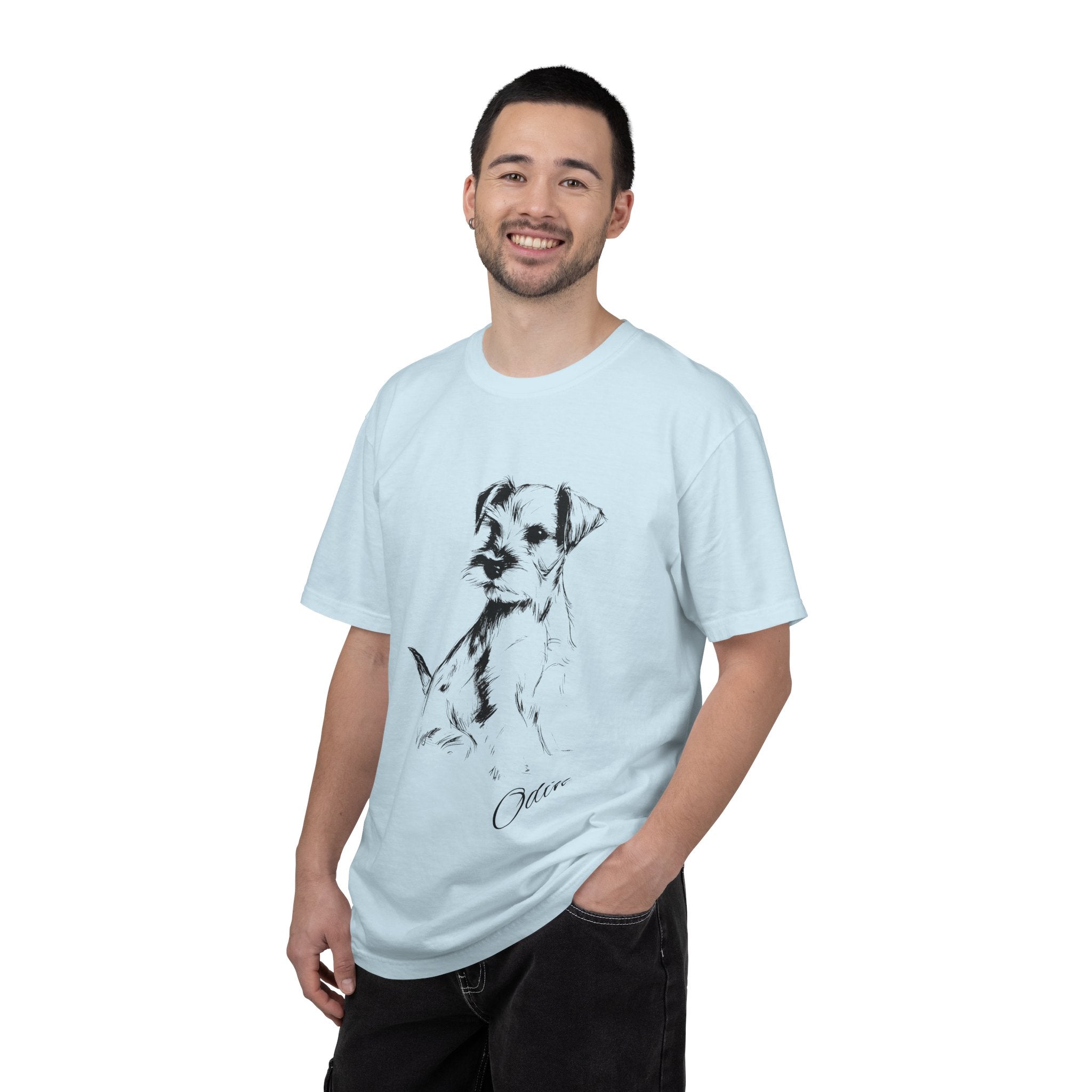 Personalized Schnauzer T-Shirt | Custom Dog Name Tee | Comfort Colors 1717 Tee | Minimal Sketch Vintage Style | Dog lover gift