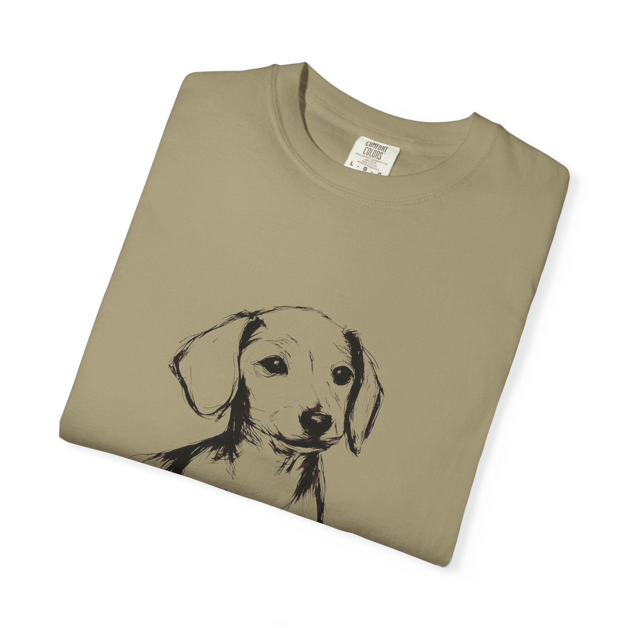 Personalized Dachshund T-Shirt | Custom Dog Name Tee | Comfort Colors 1717 Tee | Minimal Sketch Vintage Style | Dog lover gift