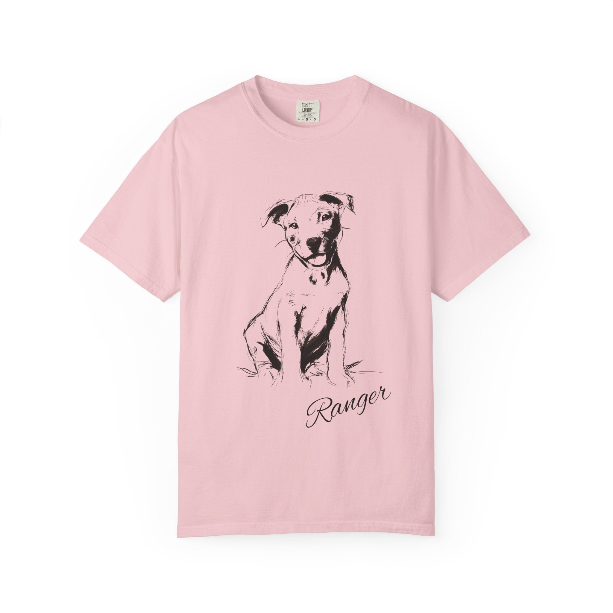 Personalized Pitbull T-Shirt | Custom Dog Name Tee | Comfort Colors 1717 Tee | Minimal Sketch Vintage Style | Dog lover gift