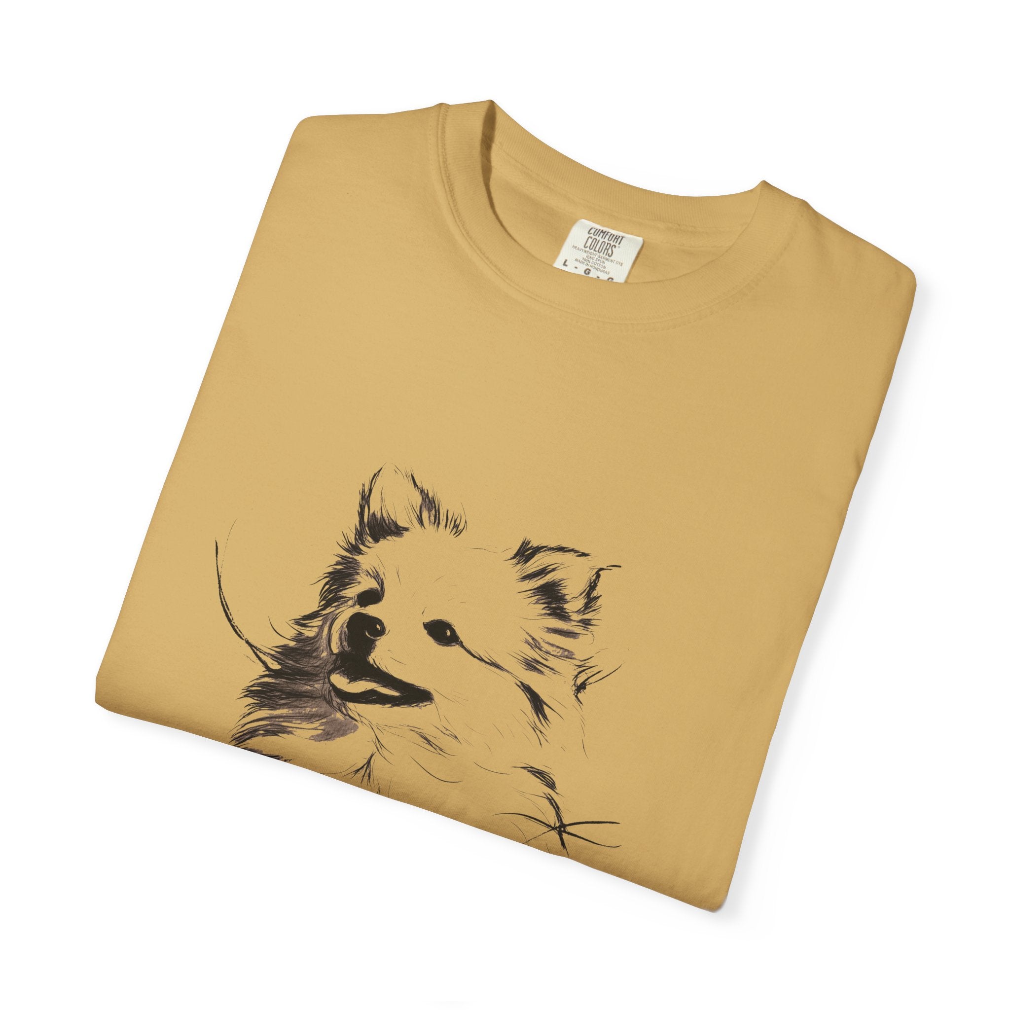 Personalized Pomeranian T-Shirt | Custom Dog Name Tee | Comfort Colors 1717 Tee | Minimal Sketch Vintage Style | Dog lover gift