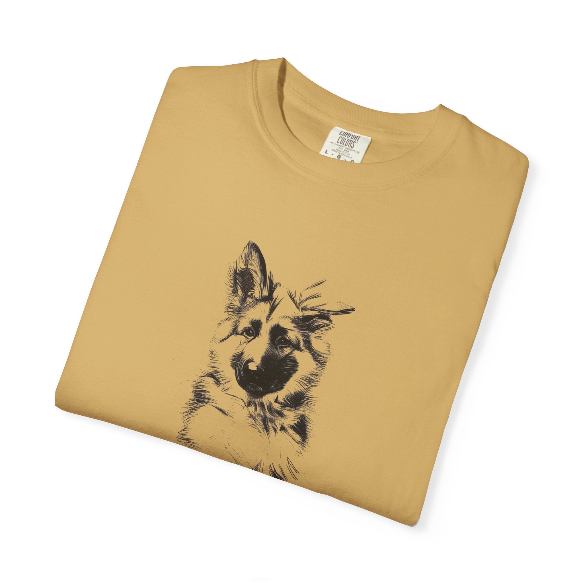 Personalized German Shepherd T-Shirt | Custom Dog Name Tee | Comfort Colors 1717 Tee | Minimal Sketch Vintage Style | Dog lover gift