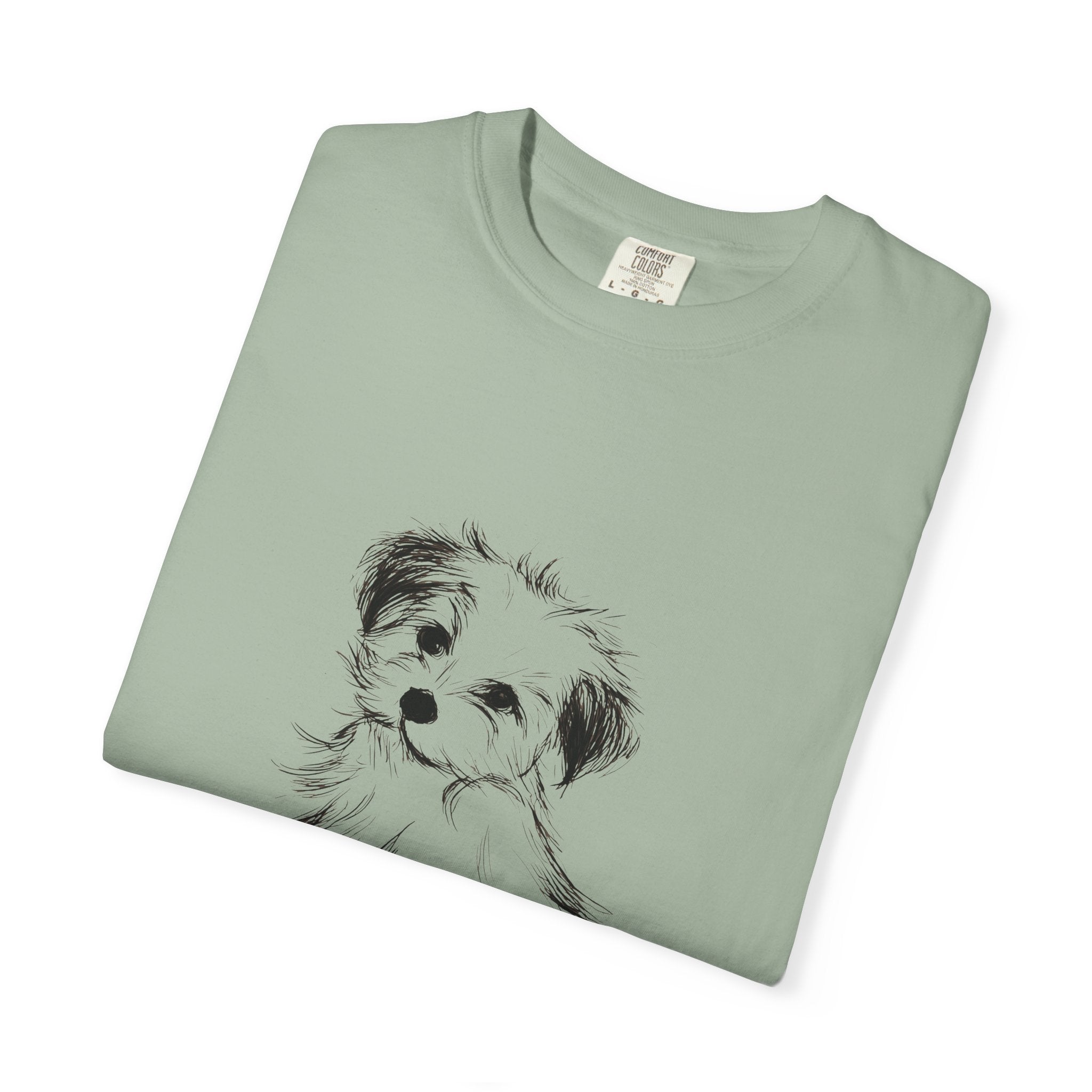 Personalized Maltese T-Shirt | Custom Dog Name Tee | Comfort Colors Tee | Minimal Sketch Vintage Style | Dog lover gift