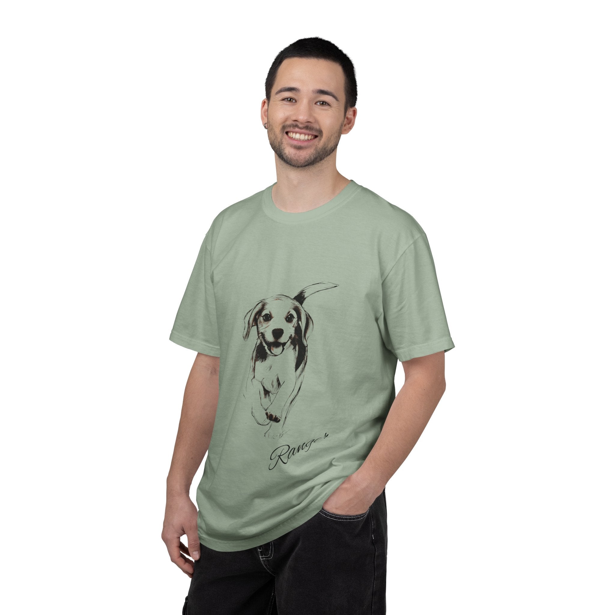 Personalized Beagle T-Shirt | Custom Dog Name Tee | Comfort Colors 1717 Tee | Minimal Sketch Vintage Style | Dog lover gift