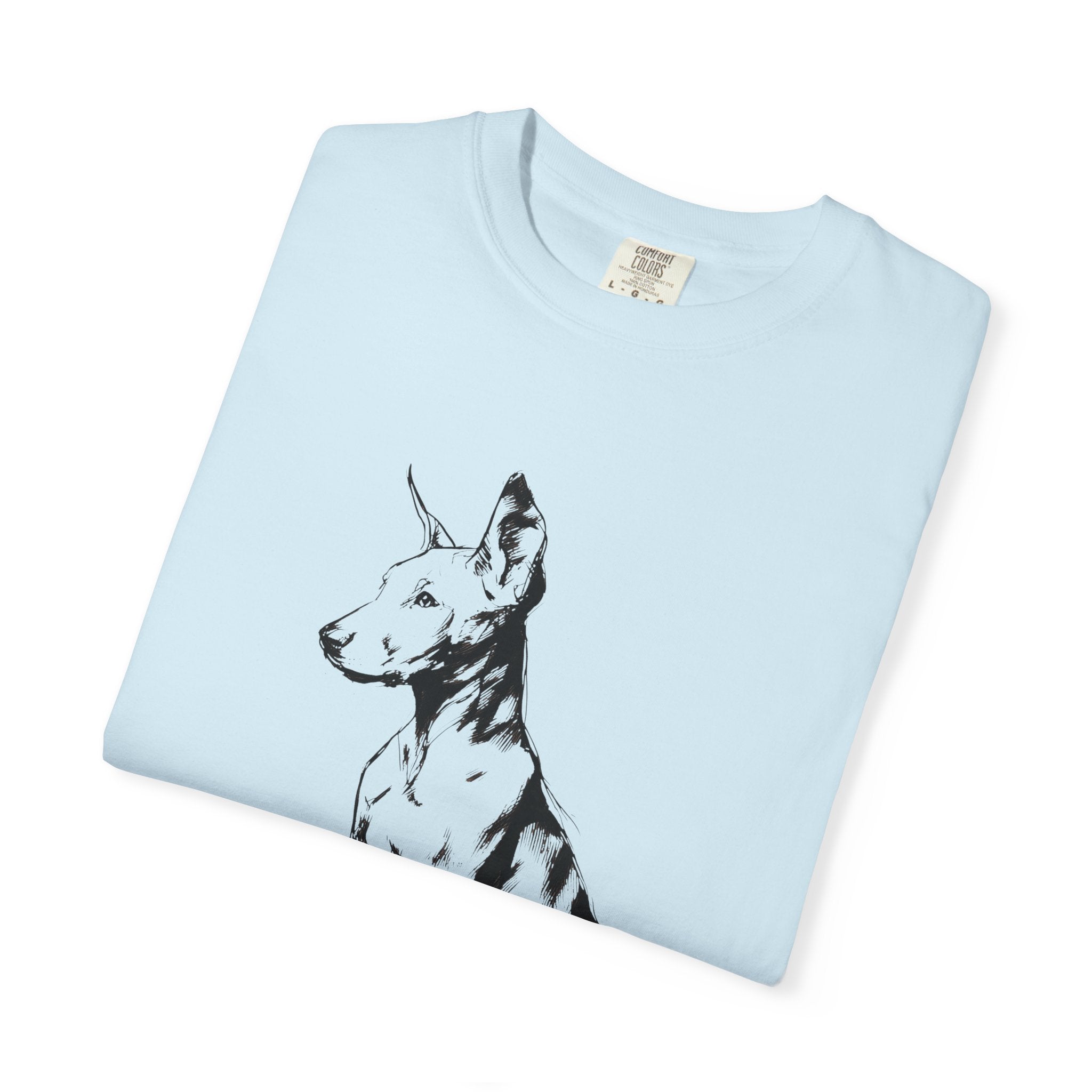 Personalized Doberman T-Shirt | Custom Dog Name Tee | Comfort Colors 1717 Tee | Minimal Sketch Vintage Style | Dog lover gift