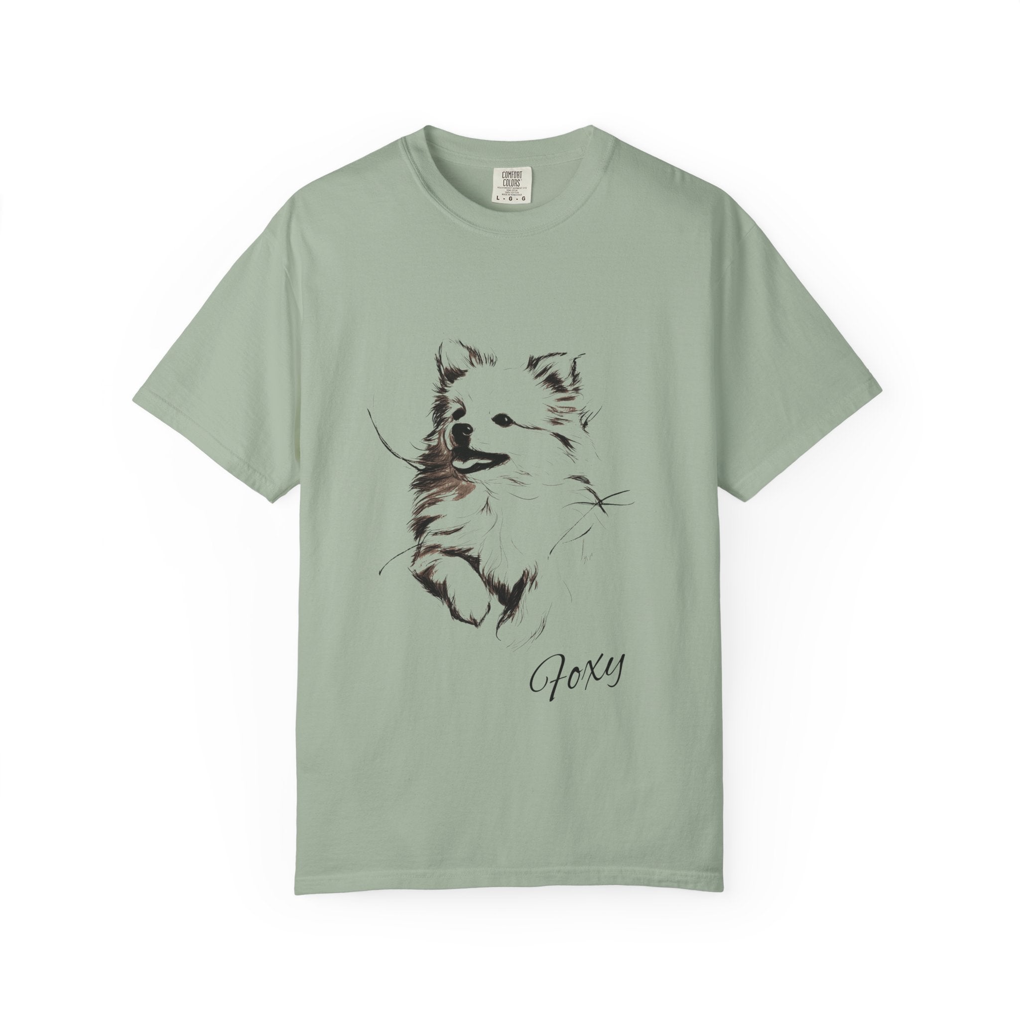 Personalized Pomeranian T-Shirt | Custom Dog Name Tee | Comfort Colors 1717 Tee | Minimal Sketch Vintage Style | Dog lover gift