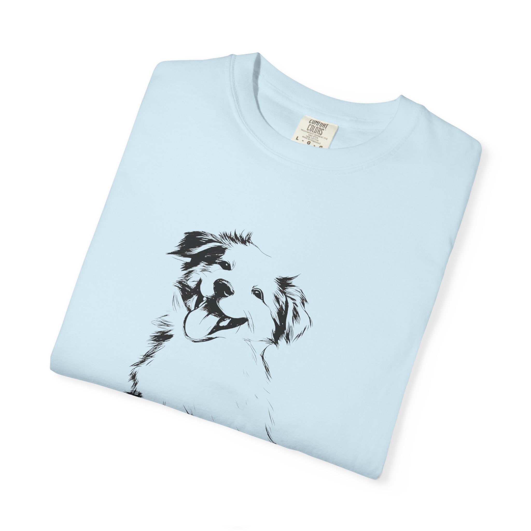 Personalized Australian Shepherd T-Shirt | Custom Dog Name Tee | Comfort Colors 1717 T-Shirt | Minimal Sketch Vintage Style | Dog lover gift