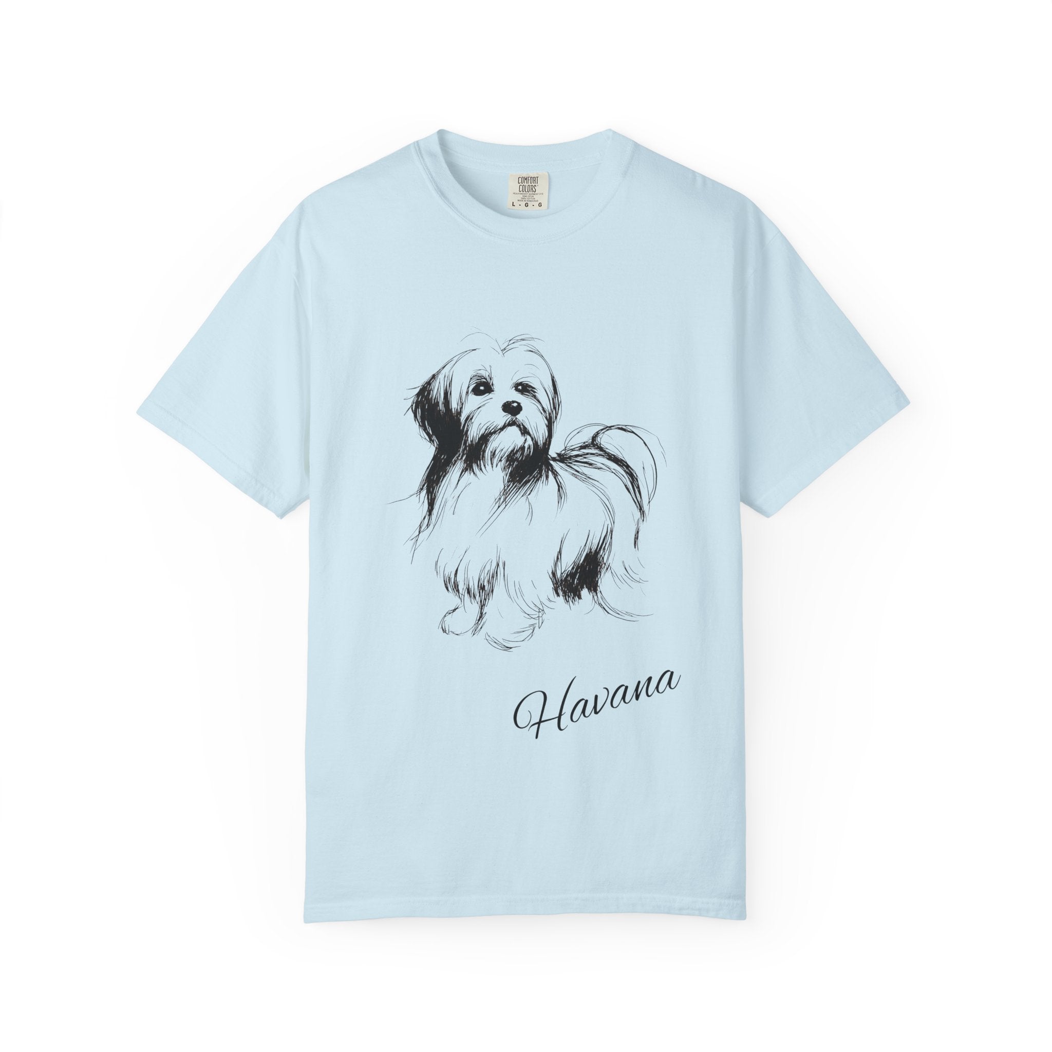 Personalized Havanese T-Shirt | Custom Dog Name Tee | Comfort Colors Tee | Minimal Sketch Vintage Style | Dog lover gift