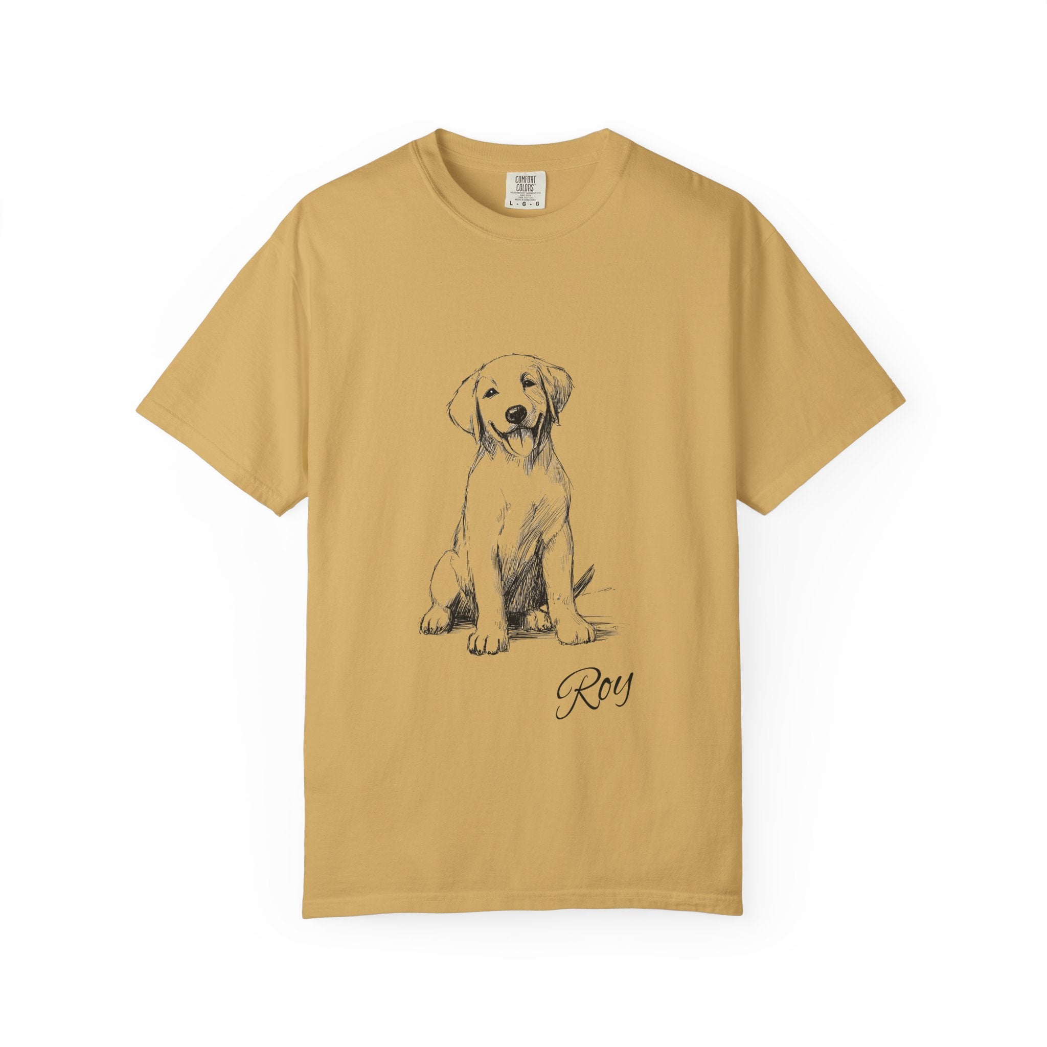 Personalized Labrador Retriever T-Shirt | Custom Dog Name Tee | Comfort Colors 1717 Tee | Minimal Sketch Vintage Style | Dog lover gift